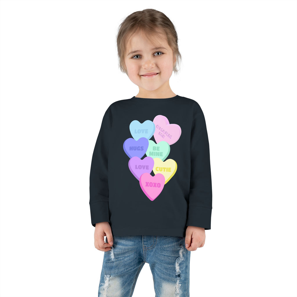 Toddler Candy Hearts Long Sleeve Tee Valentine's Toddler Tee Candy Hearts Valentine's Long sleeve Toddler Tee