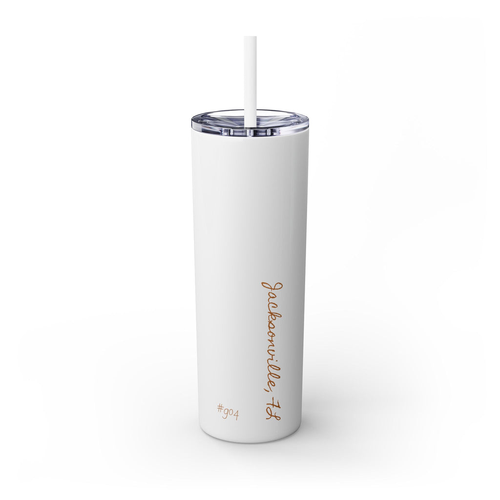 Jacksonville City of Bridges Skinny Tumbler with Straw, 20oz