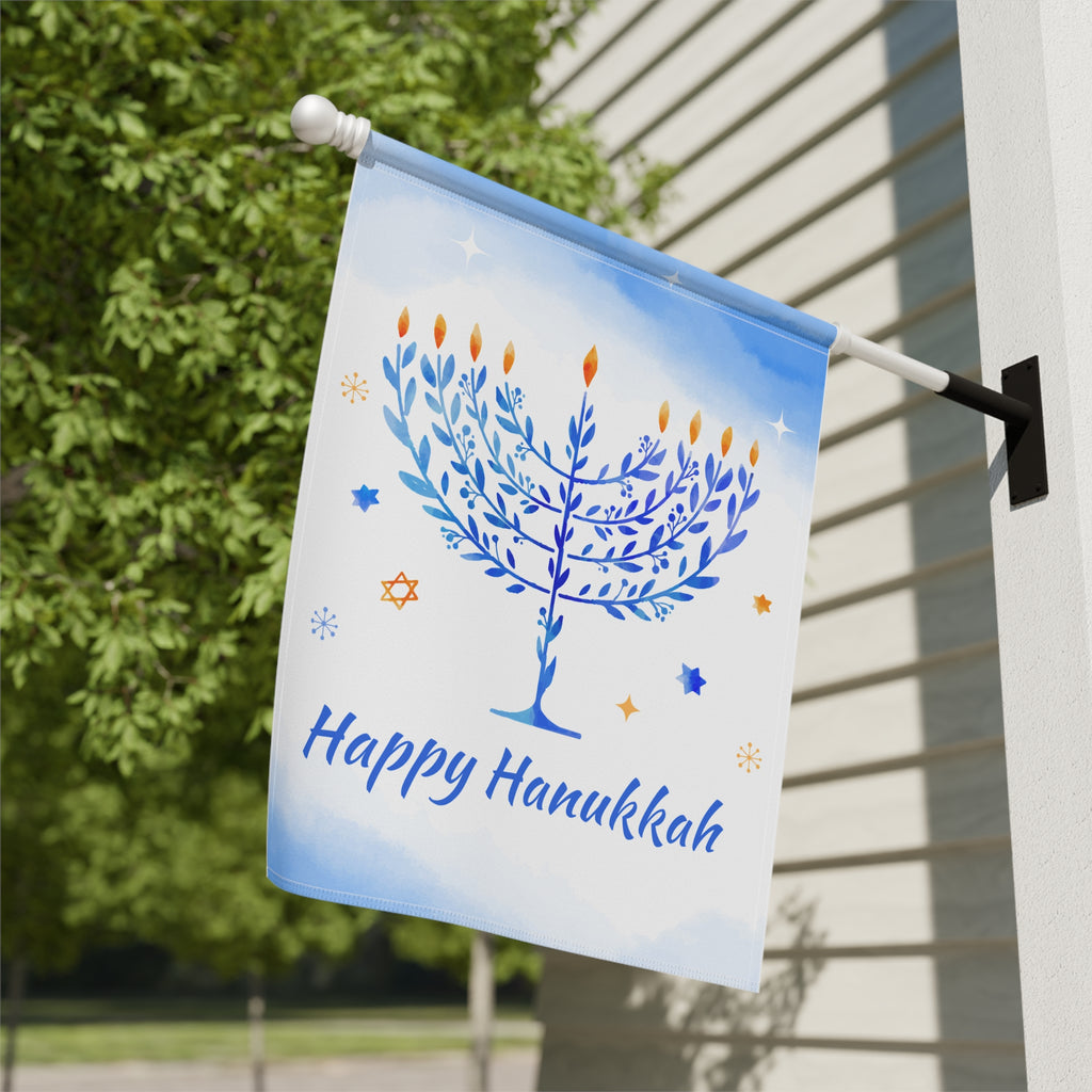 Happy Hanukkah House Flag or Garden Flag Hanukkah Flag