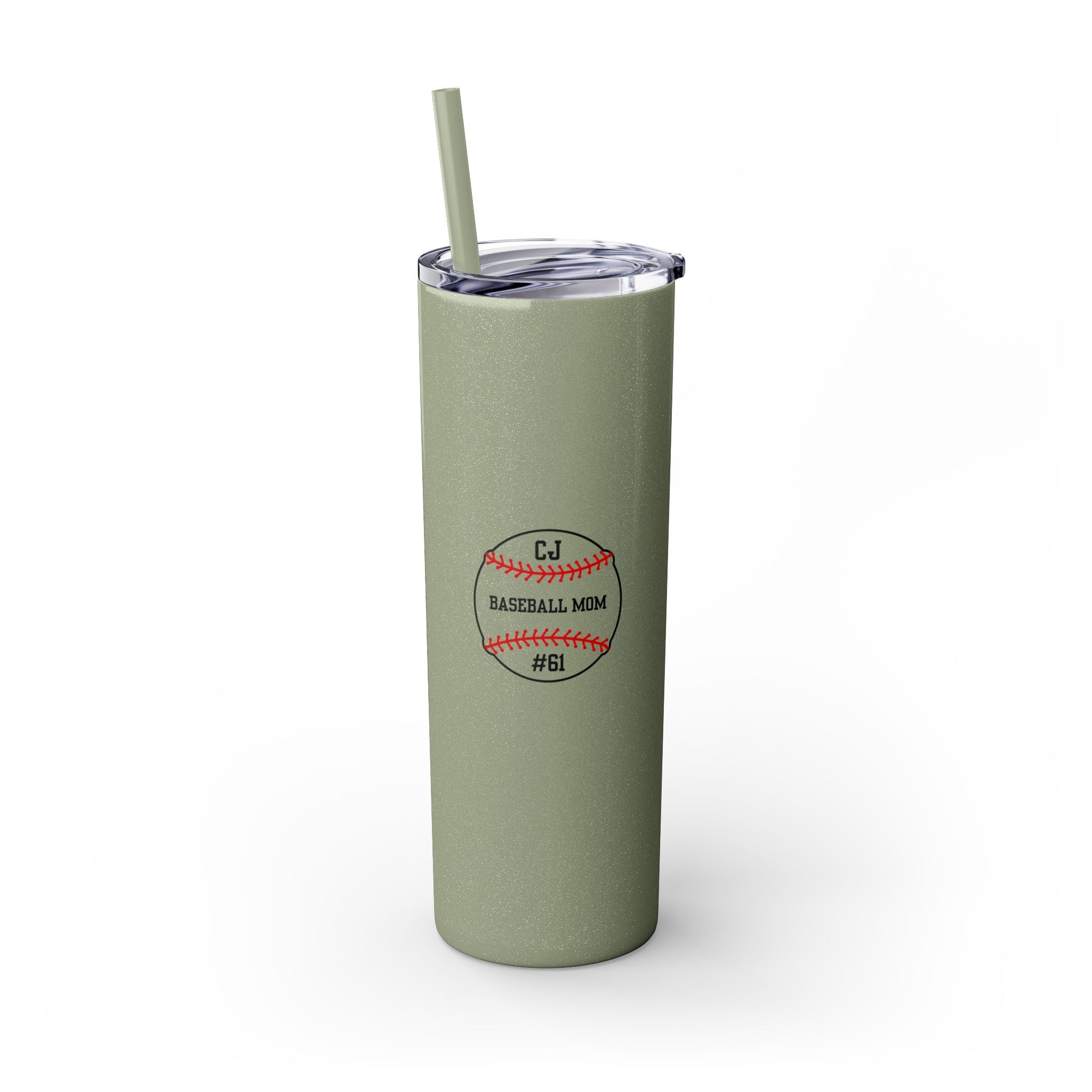 Custom CJs Mom Skinny Tumbler with Straw, 20oz