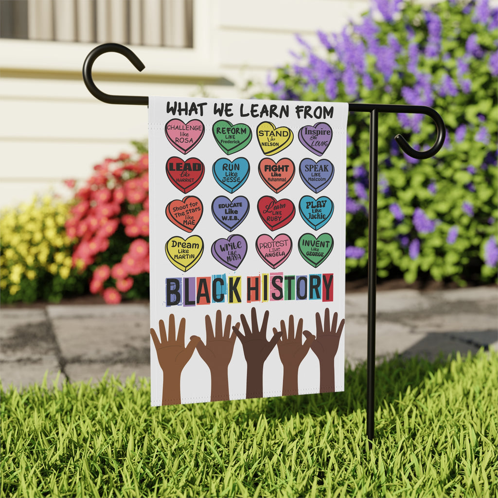 Garden Flag, Black History Love Valentine's Candy Hearts Equality Empowerment Banner, MLK Quotes, BLM Symbol, Juneteenth, Melanin, Freedom,