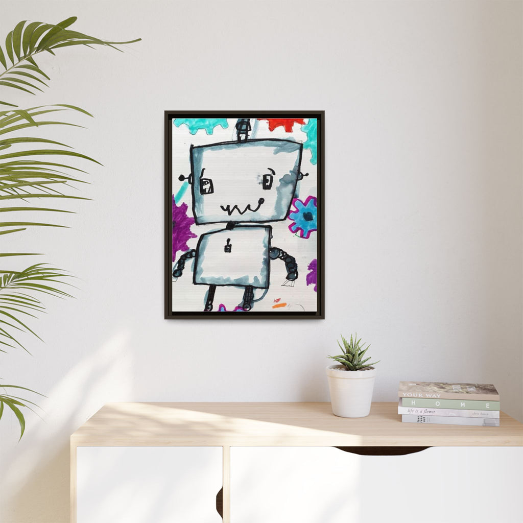 Nam June Paik Robots Matte Canvas Art by Jackson Smith Framed