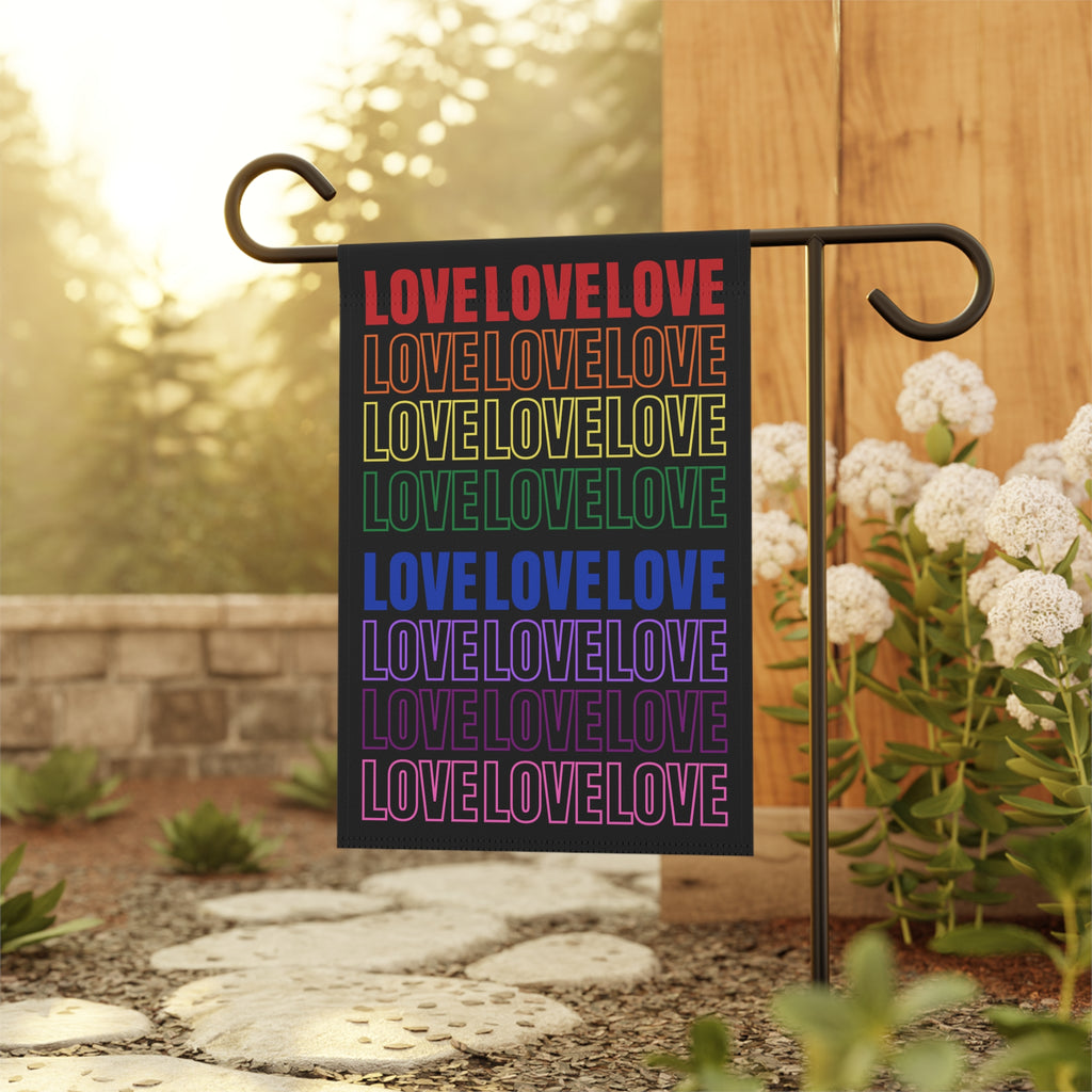 Garden Flag, Love is Love Gay Pride, Acceptance, Inclusion Banner for LGBTQ+ Celebrations, 12 x 18 LGBTQ+ Pride Outdoor Decor, Equality Yard