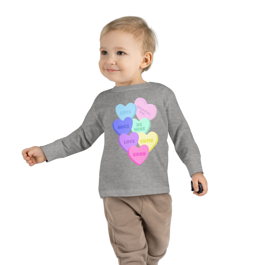 Toddler Candy Hearts Long Sleeve Tee Valentine's Toddler Tee Candy Hearts Valentine's Long sleeve Toddler Tee