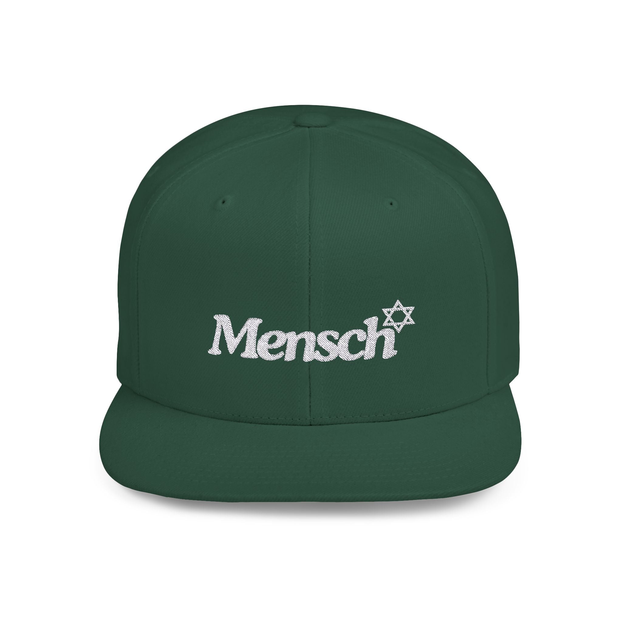 Mensch Flat Bill Snapback Jewish Hat Gift for Mensch