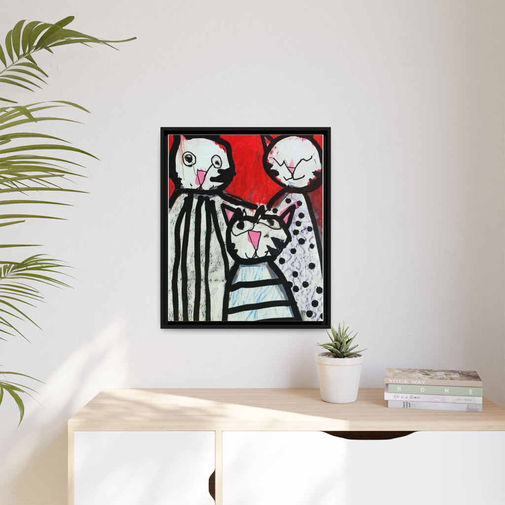 Egyptian Cats Matte Canvas, Framed Art by Jackson Smith