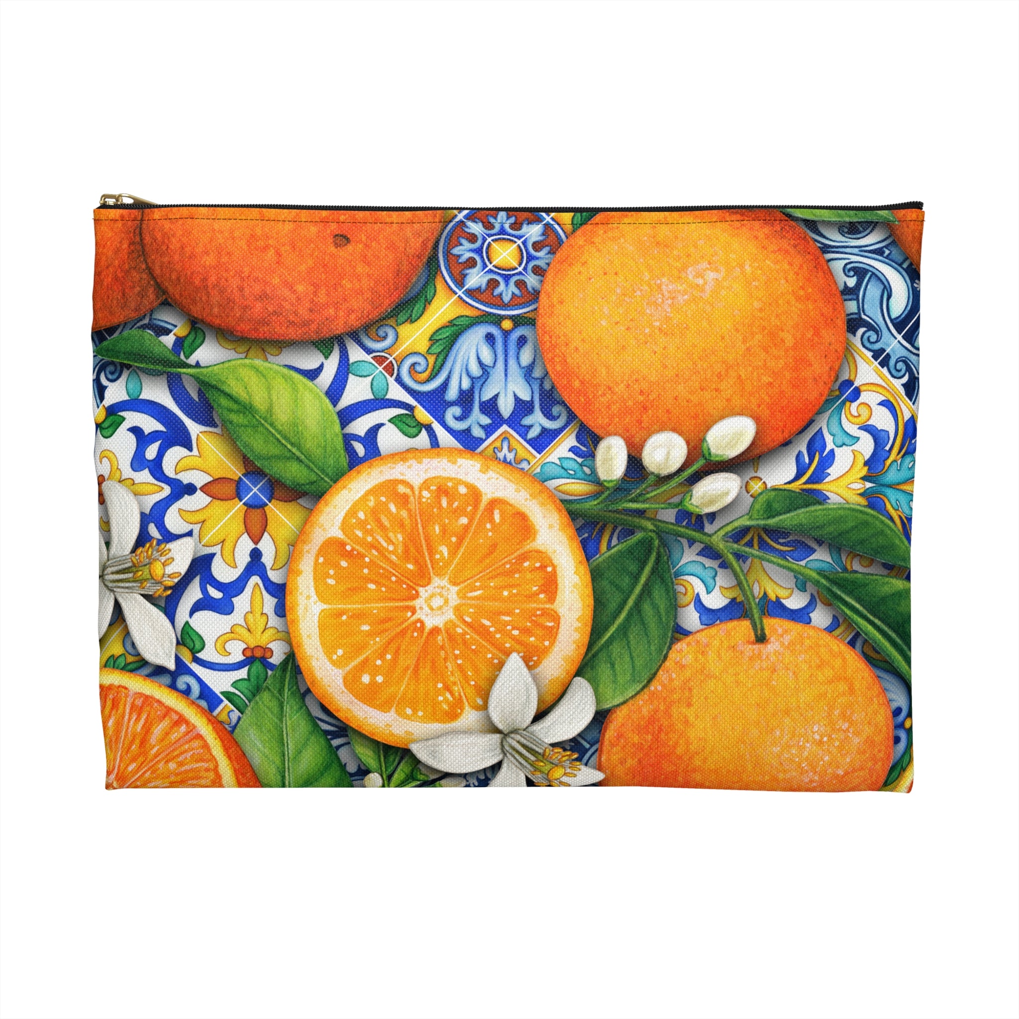 Vibrant Citrus Accessory Pouch, Travel Organizer, Makeup Bag, Gift for Fruit Lovers, Florida Citrus Vibes Personalize or leave blank