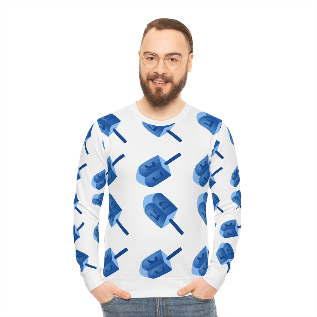Hanukkah Lightweight Sweatshirt with Unique Dreidel Design Hanukkah Pajama Top