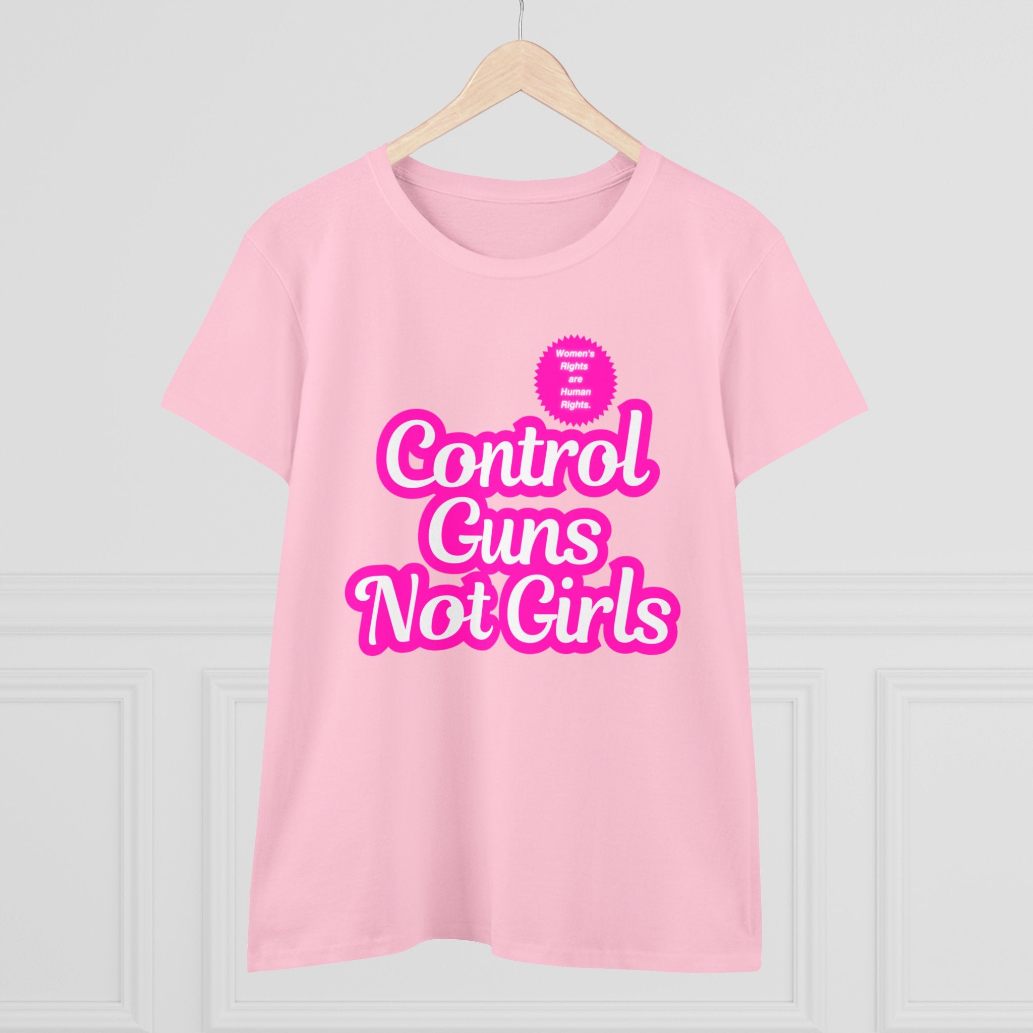 Control Guns Not Girls Women's Cotton Tee Feminist Rights TShirt