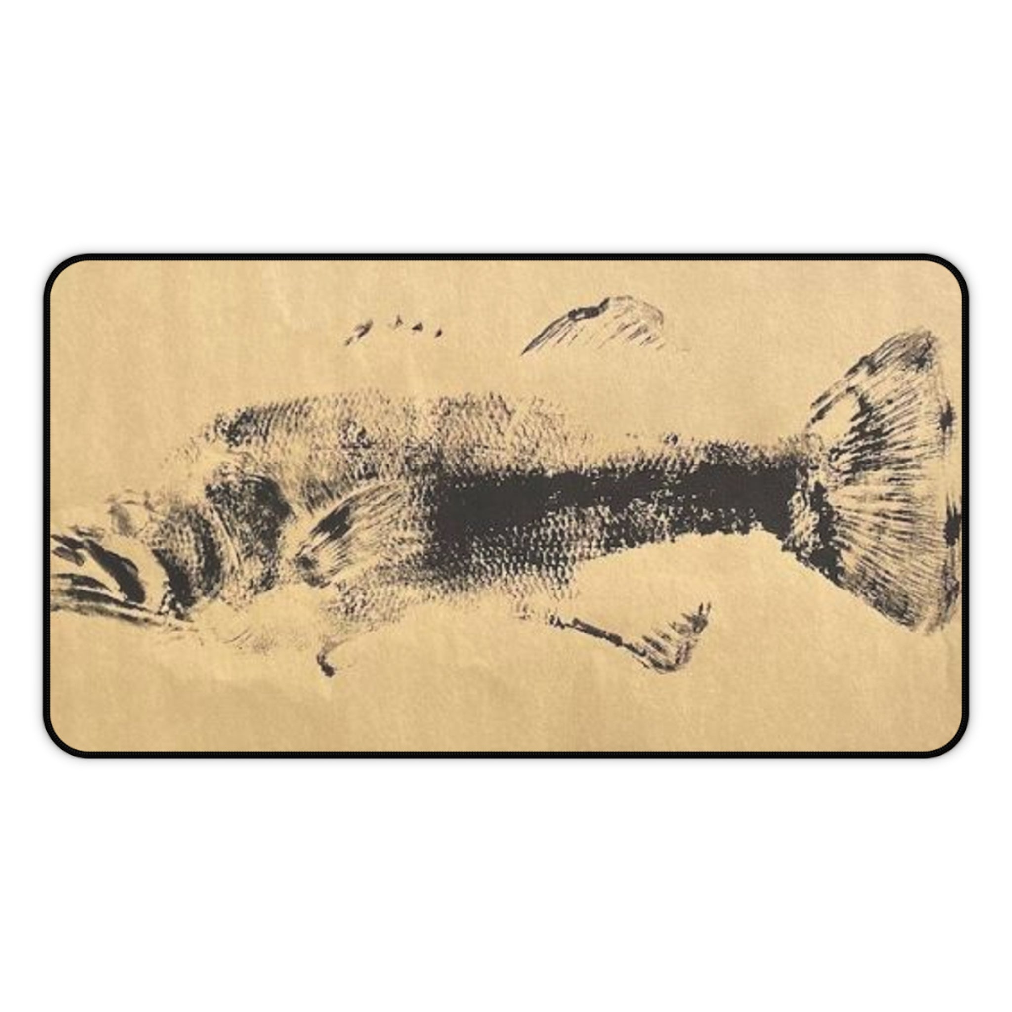 Gyotaku Fish Desk Mat Gift for Fisherman Gyotaku Fish Desk Mat