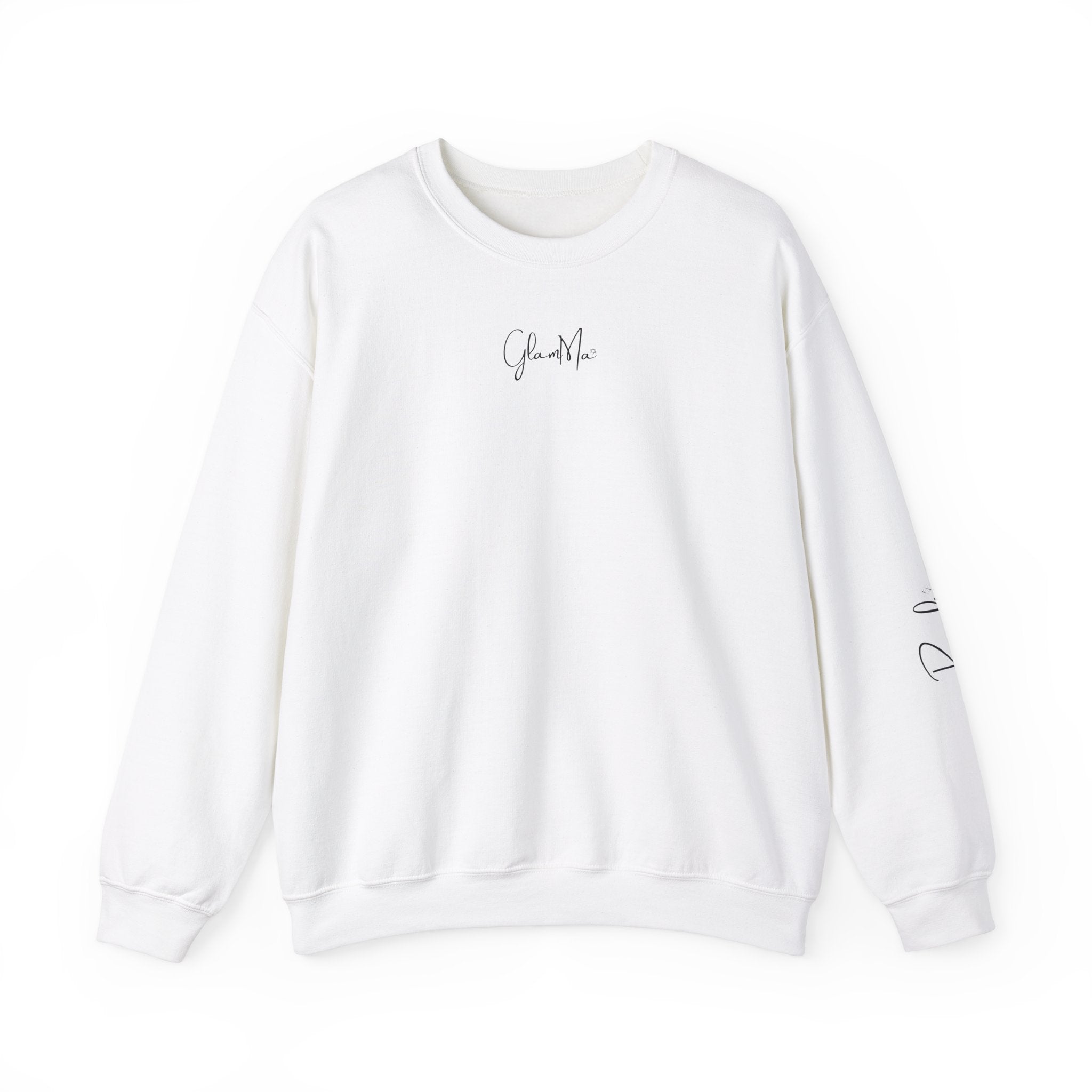 GlamMa Glamorous Jewish Grandmother Crewneck Sweatshirt with Star of David and Grandkid(s) Names - Custom Gift for Glam-Ma