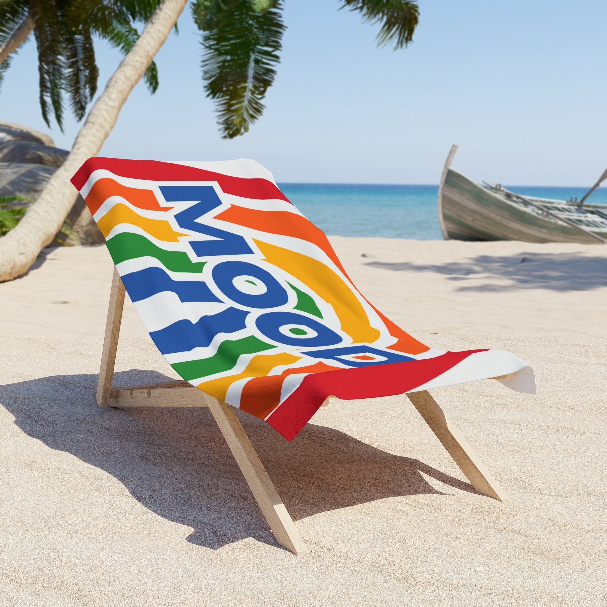 Mood Rainbow Beach Towel Vibrant Summer Vibes, Poolside Essential, Perfect for Beach Days, Vacation Must Have, Gift for Beach Lovers
