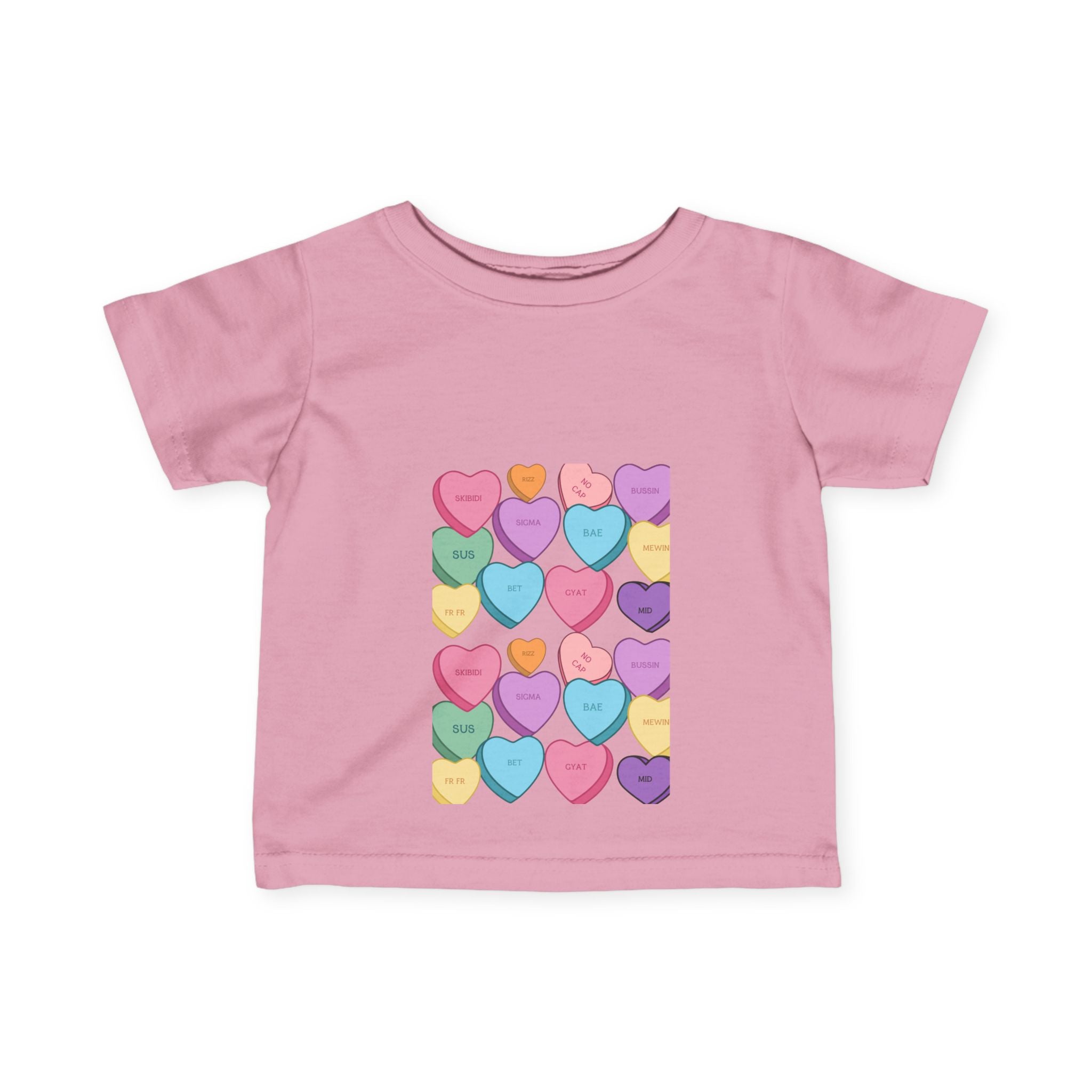 Infant Jersey Tee, Candy Hearts Slang Matching Toddler Shirt for Siblings, Valentine's Day, Family Photos, Baby Shower Gift, Kids Clothing