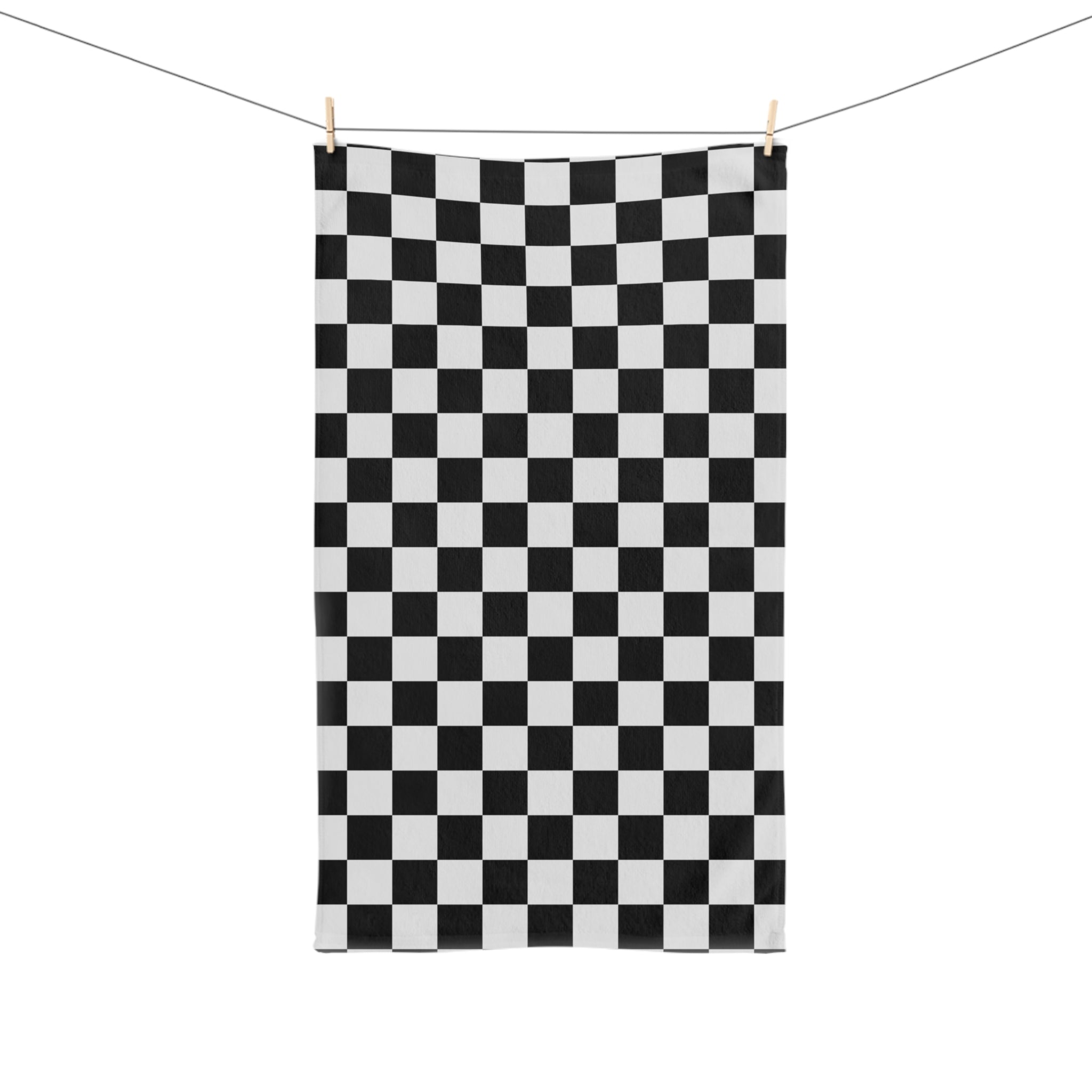 Black and White Kitchen Towel White and Black Bathroom Towel Chic Checkered Hand Towel | Classic Home Decor Black and White Design