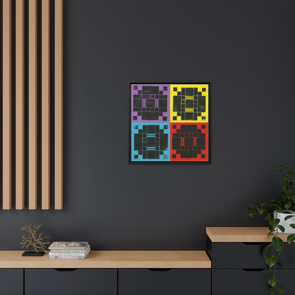 Printing With Legos Collagraph Matte Canvas, Framed