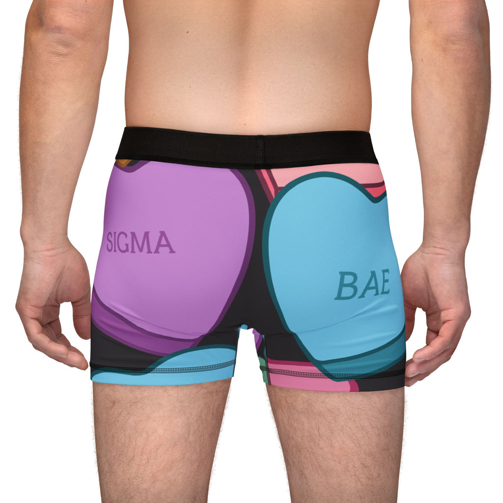 Men's Candy Heart Sigma Boxer Briefs for Valentines Day Boxers