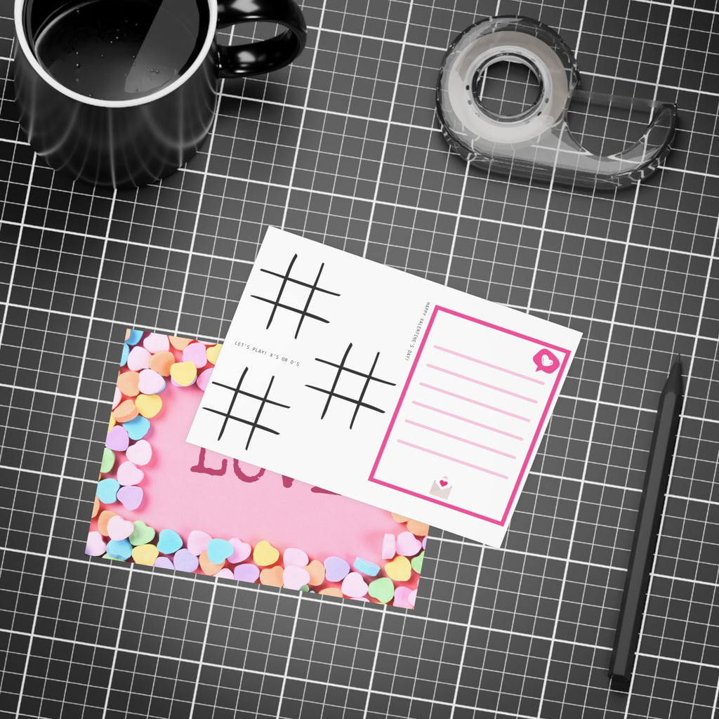 Candy Hearts Valentines Cards for Kids School Valentines Postcard Bundles (envelopes included)