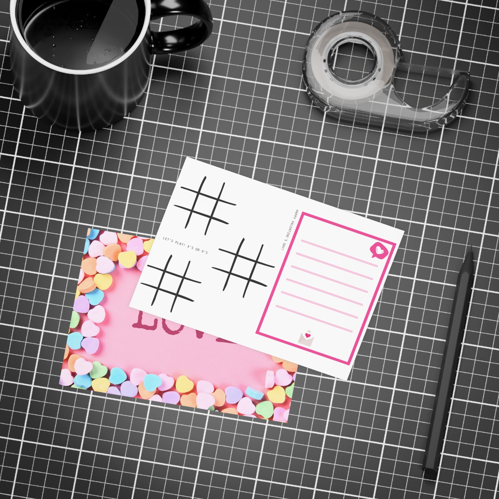 Candy Hearts Valentines Cards for Kids School Valentines Postcard Bundles (envelopes included)