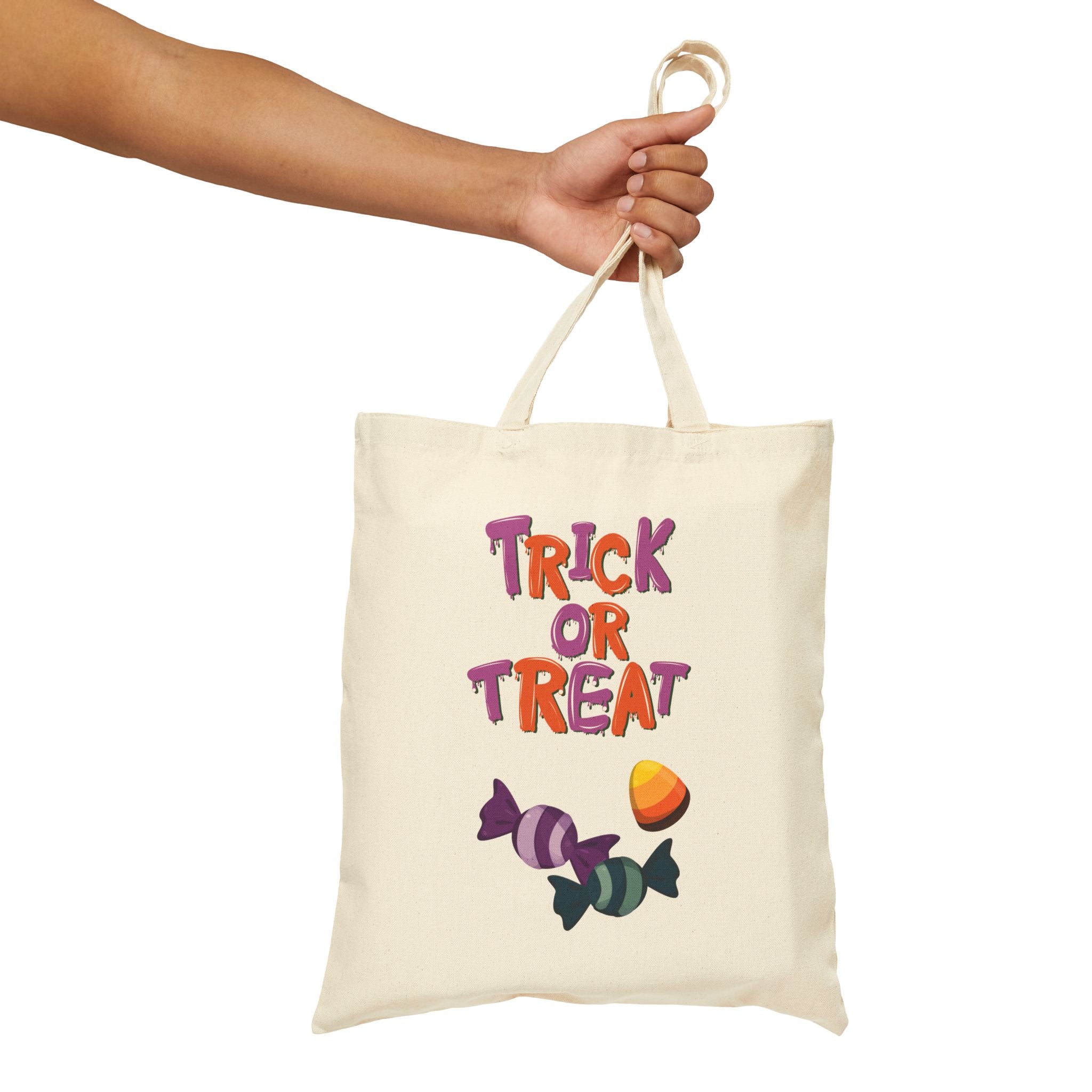 Trick or Treat Bag for Halloween Bag for Candy Bag for Halloween Cotton Canvas Tote Bag