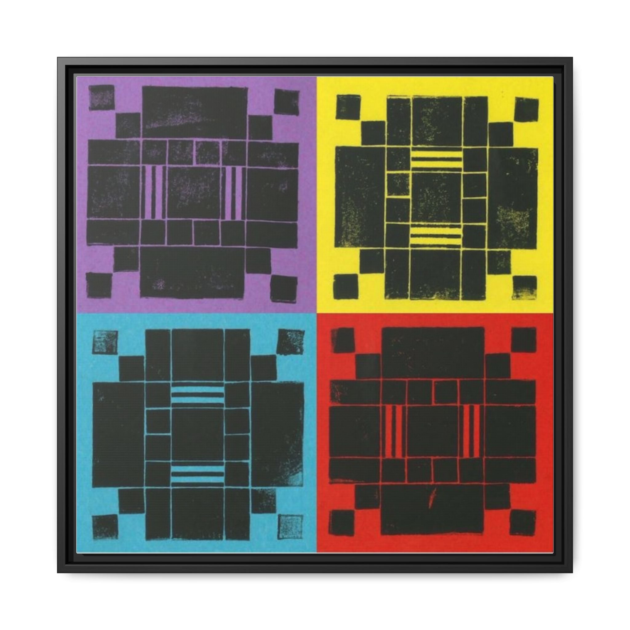 Printing With Legos Collagraph Matte Canvas, Framed