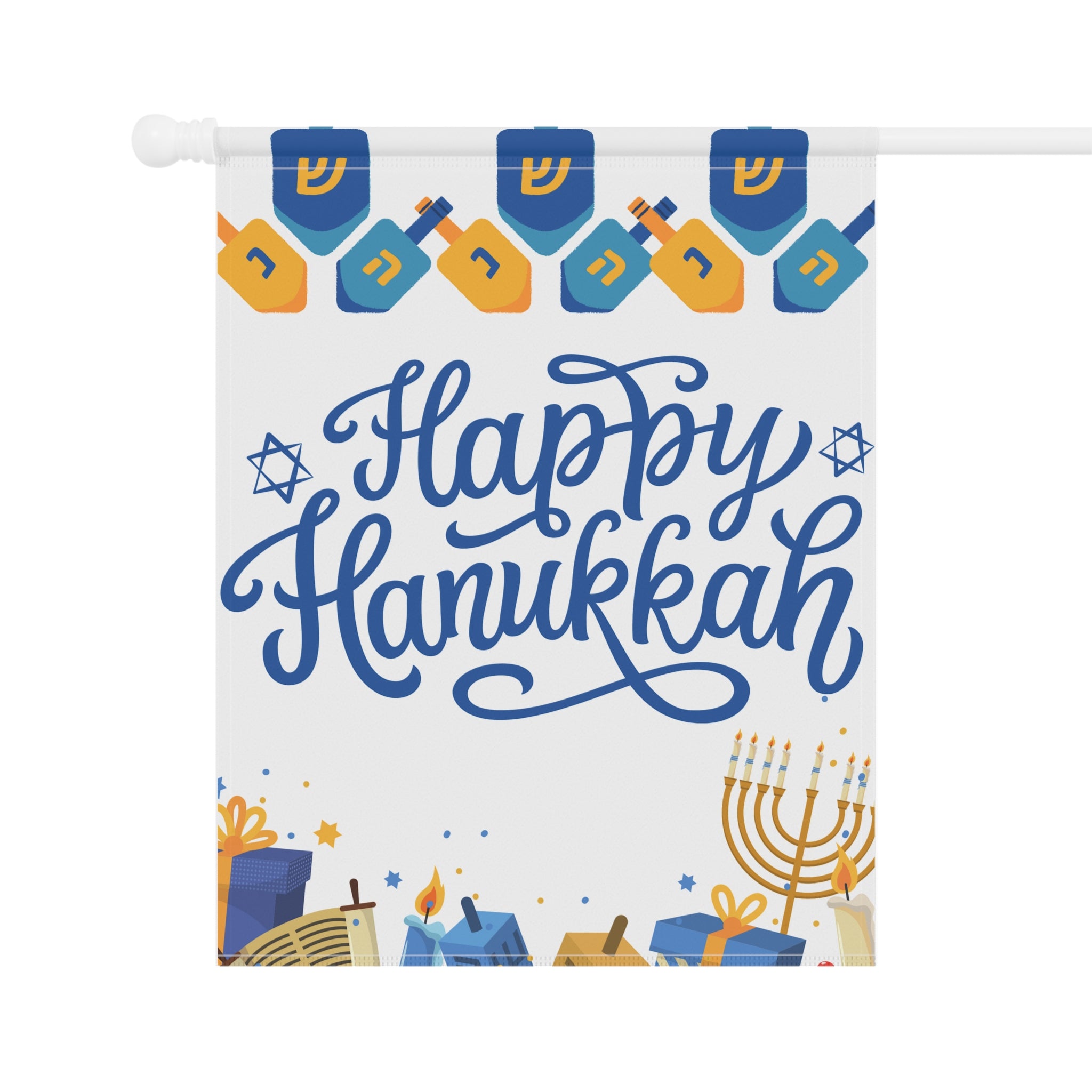 Happy Hanukkah Flag, Hanukkah House or Garden Flag