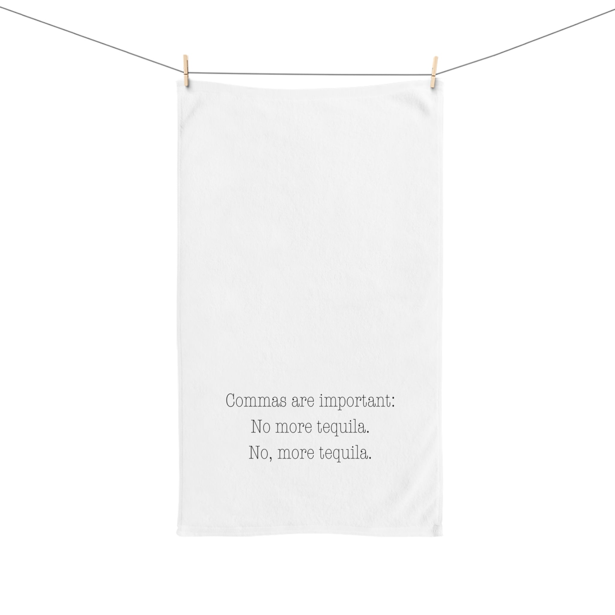 Funny Kitchen Hand Towel, Quirky Home Decor, Gift for Tequila Lovers, Commas Are Important, Kitchen Accessories, Humor Gift