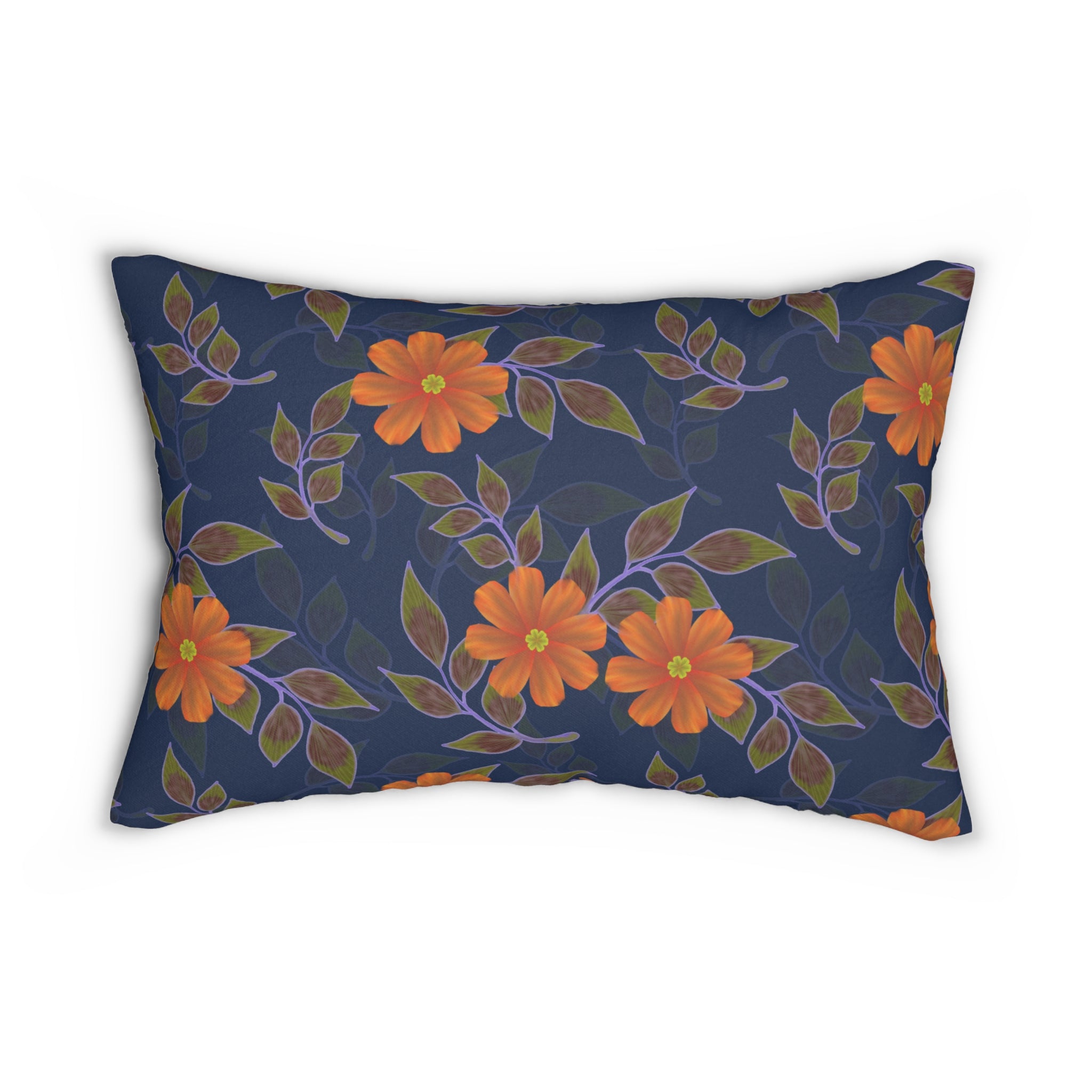 If Its Not One Thing Its Another Decorative Pillow Furbish Inspired Navy Orange Throw Pillow Floral Pillow