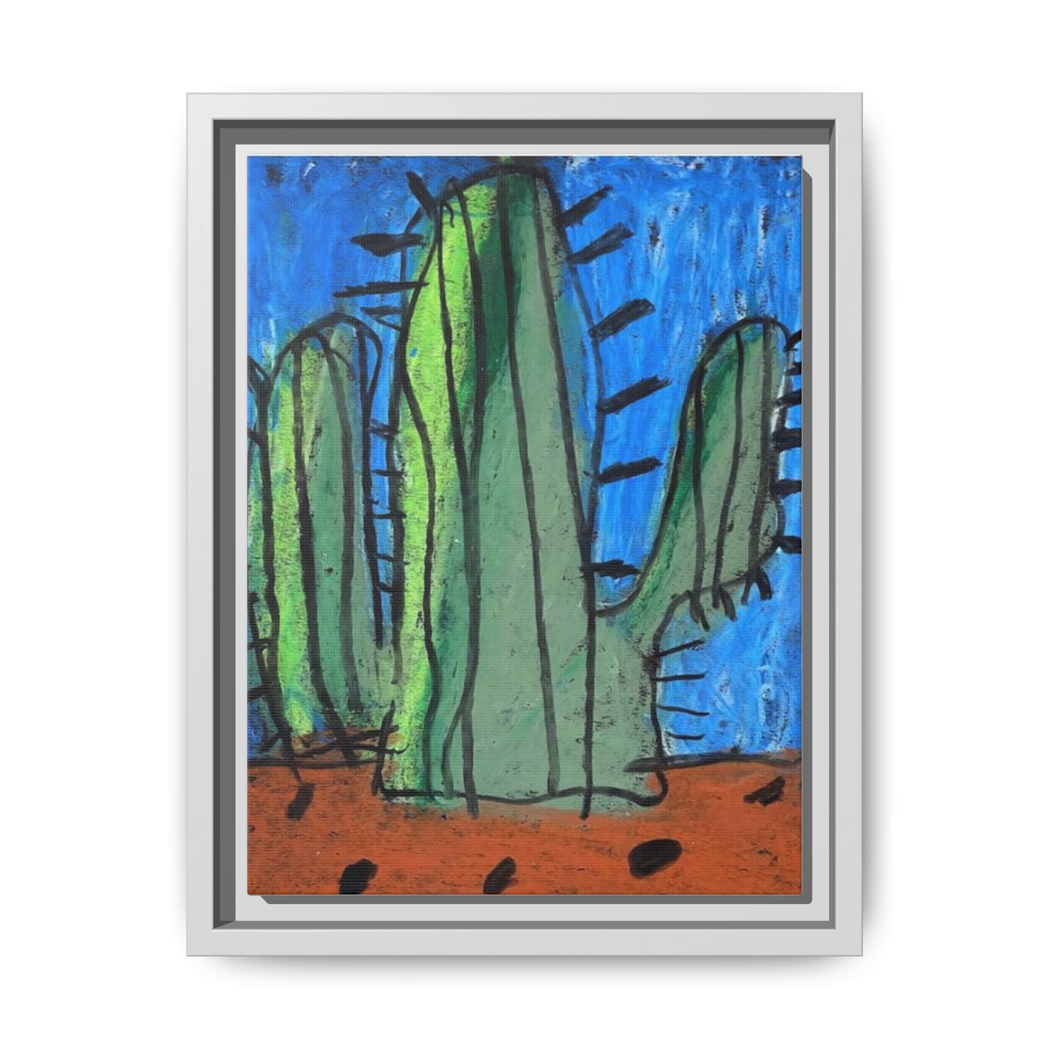 Cactus Matte Canvas, Framed Art by Jackson Smith