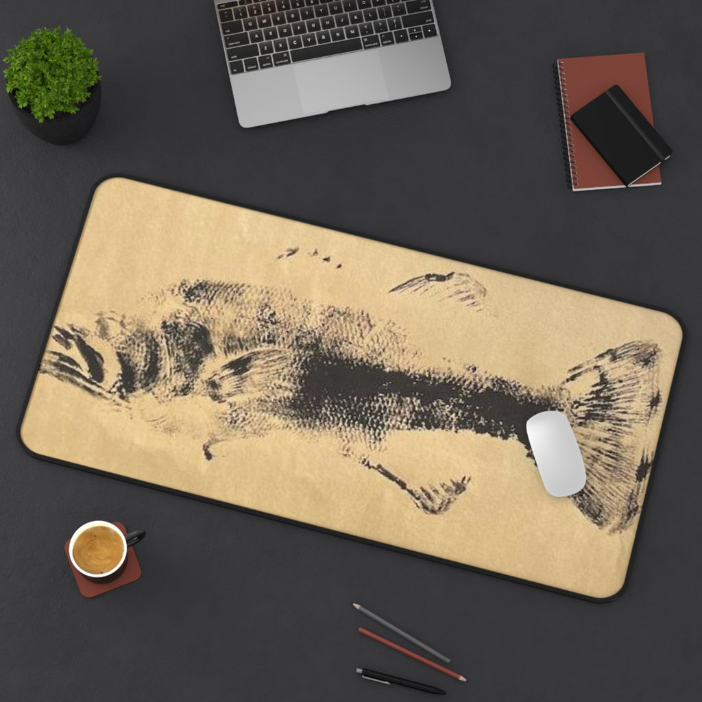 Gyotaku Fish Desk Mat Gift for Fisherman Gyotaku Fish Desk Mat