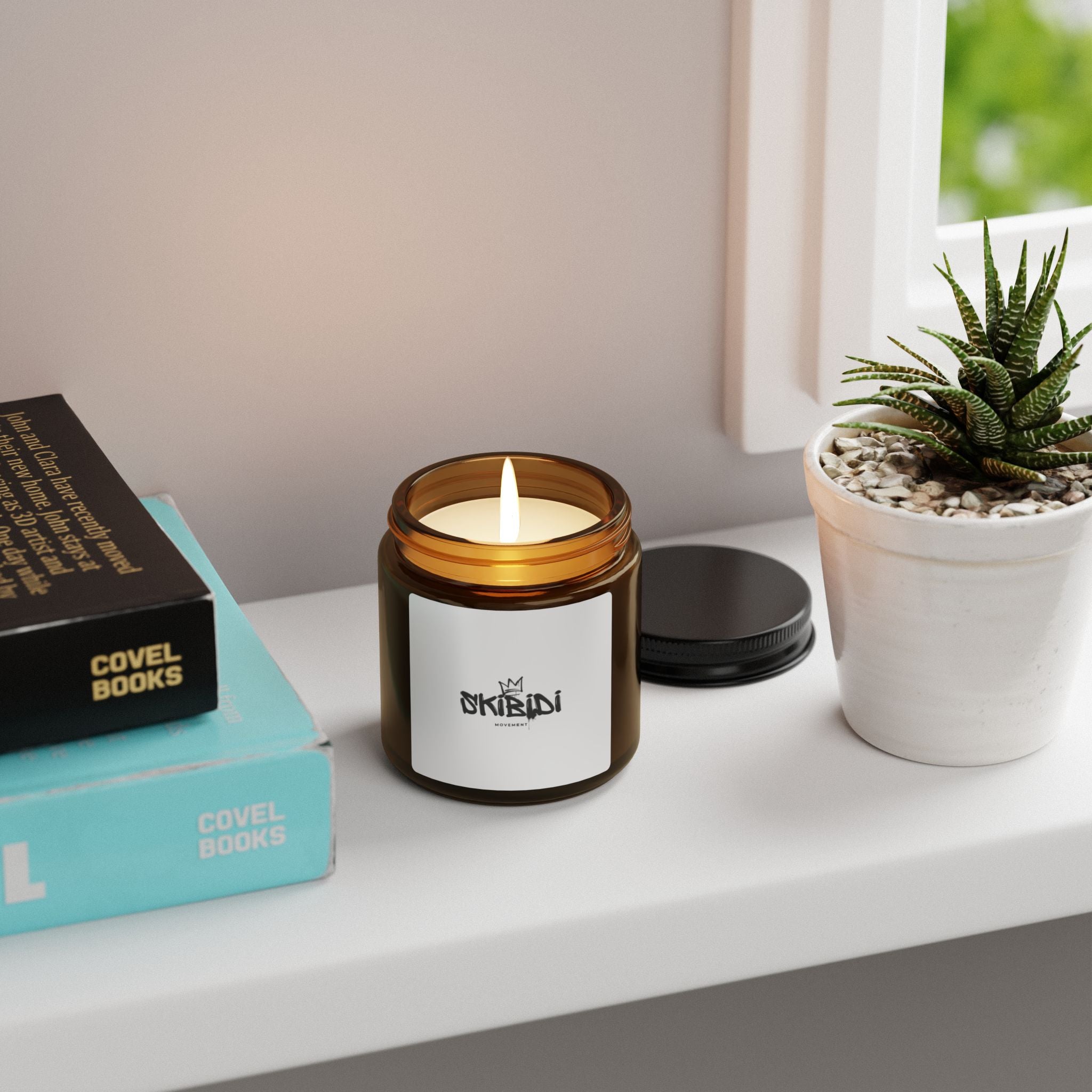Skibidi Scented Soy Candle (Multi-Size, Amber Jar)