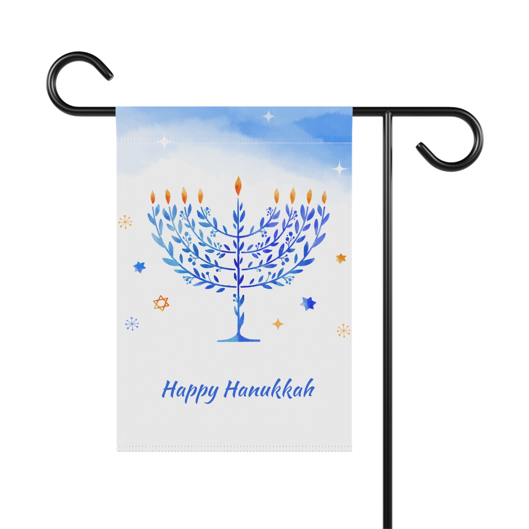 Happy Hanukkah Garden Flag Banner