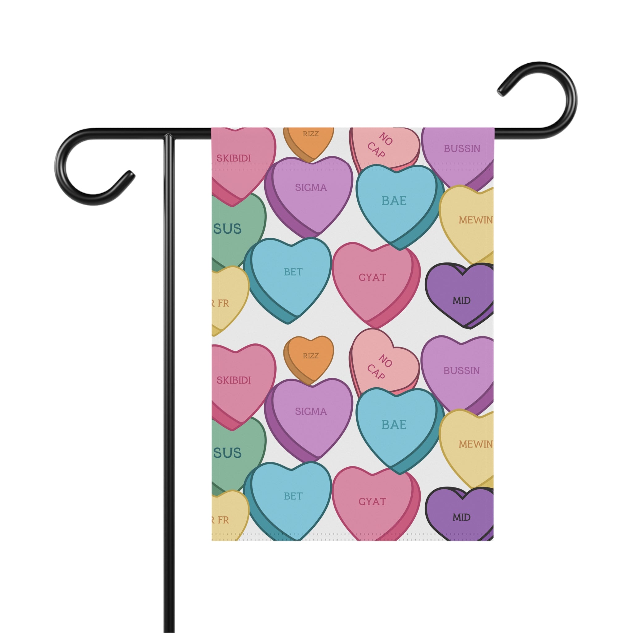 Candy Hearts Skibidi Sigma Bae Garden Flag Valentines Day Garden Flag Valentines Welcome Flag