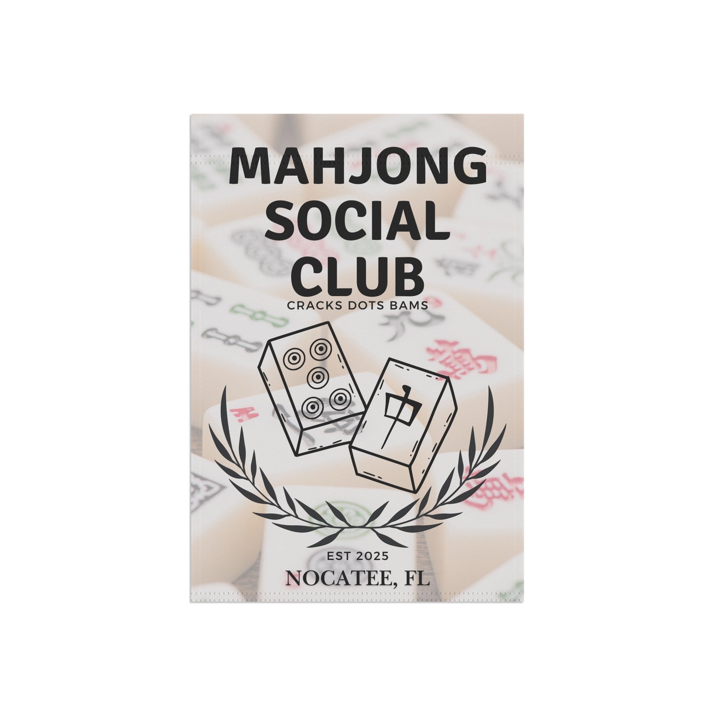 Mahjong Social Club Banner, Personalized Mahjong Welcome Flag, Mahjong Social Club Sign