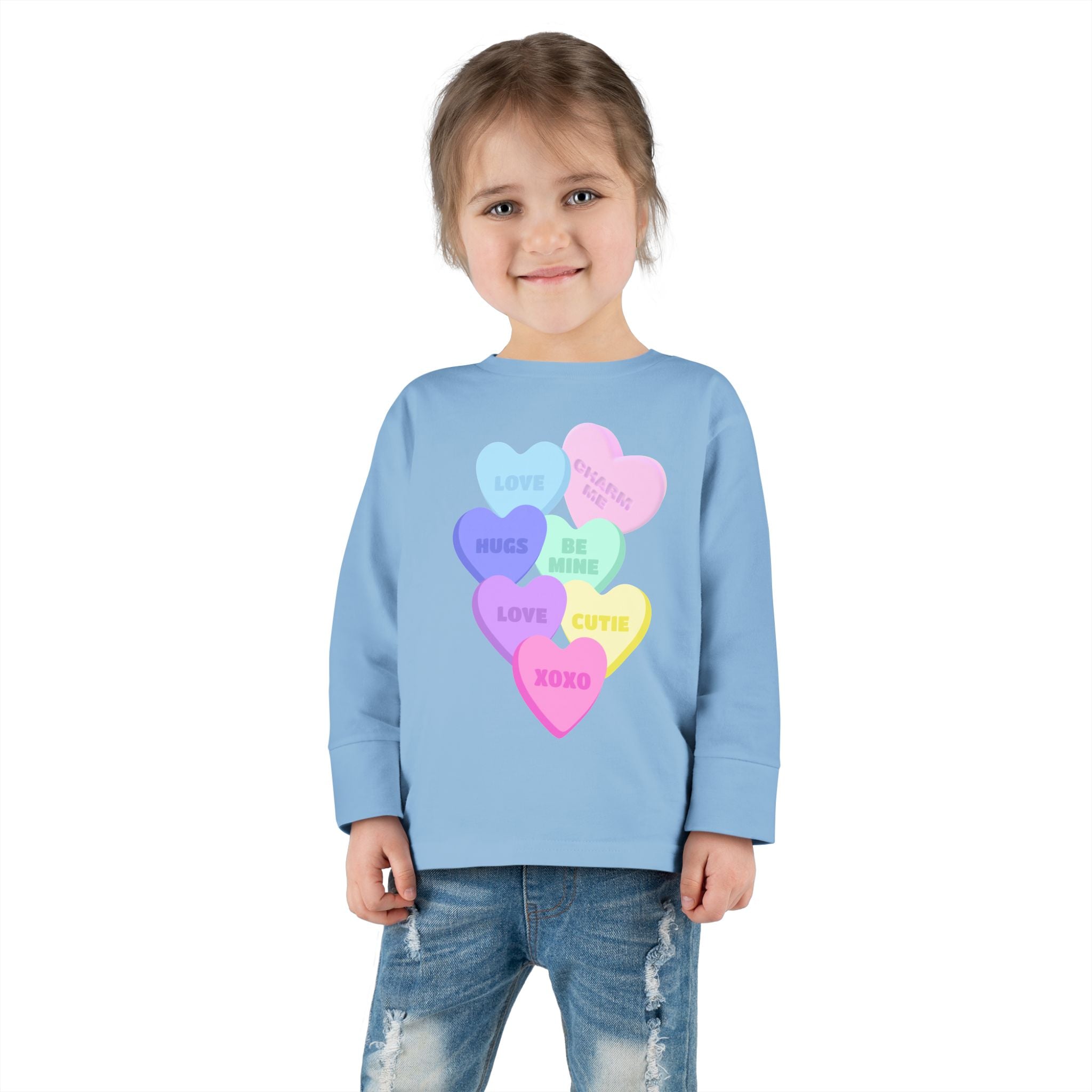 Toddler Candy Hearts Long Sleeve Tee Valentine's Toddler Tee Candy Hearts Valentine's Long sleeve Toddler Tee