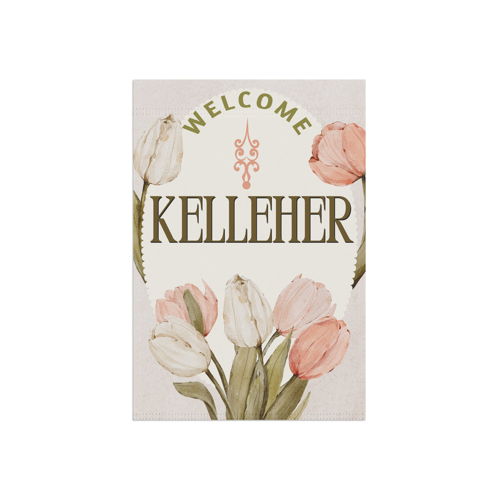 Personalized Custom Name Floral Welcome Garden Banner for Home & Yard Decoration