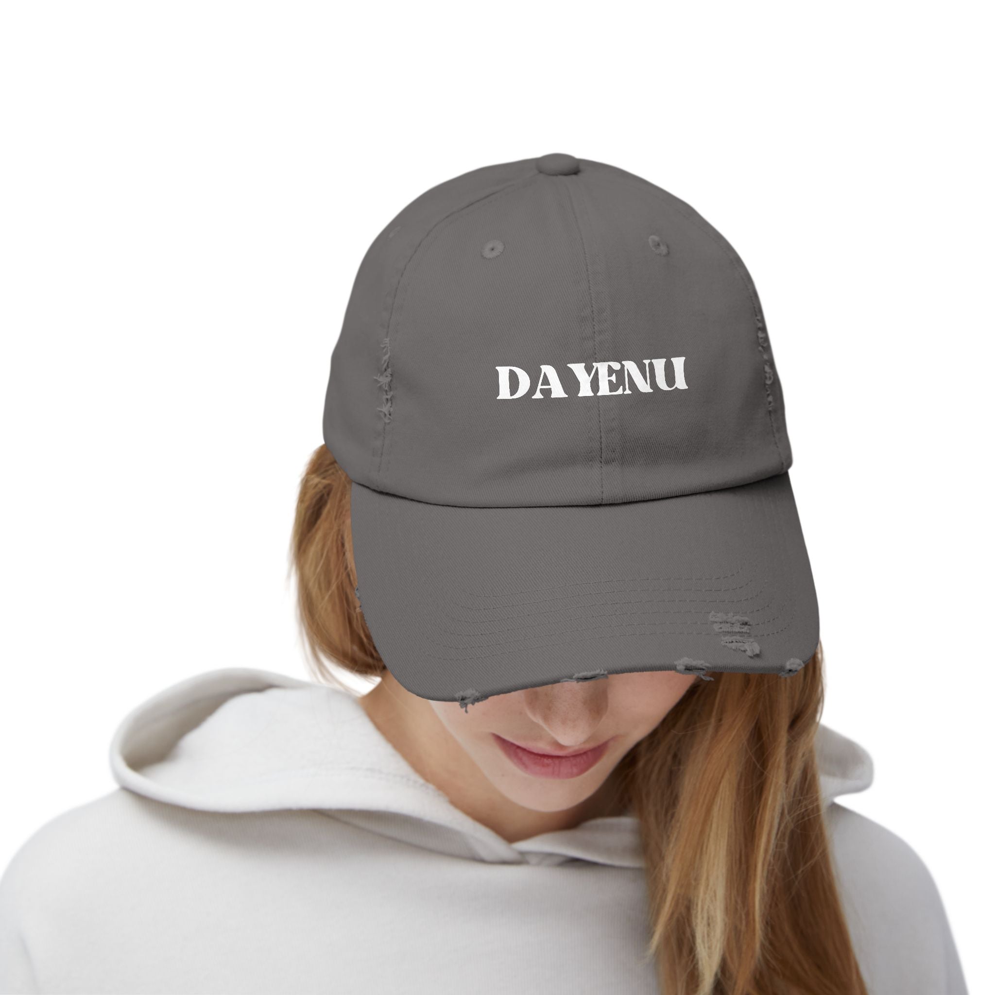 Dayenu Jewish Pride Baseball Hat  Distressed Cap with 'DAYENU' Jewish Gifts