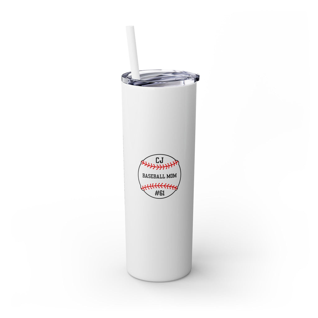 Custom CJs Mom Skinny Tumbler with Straw, 20oz