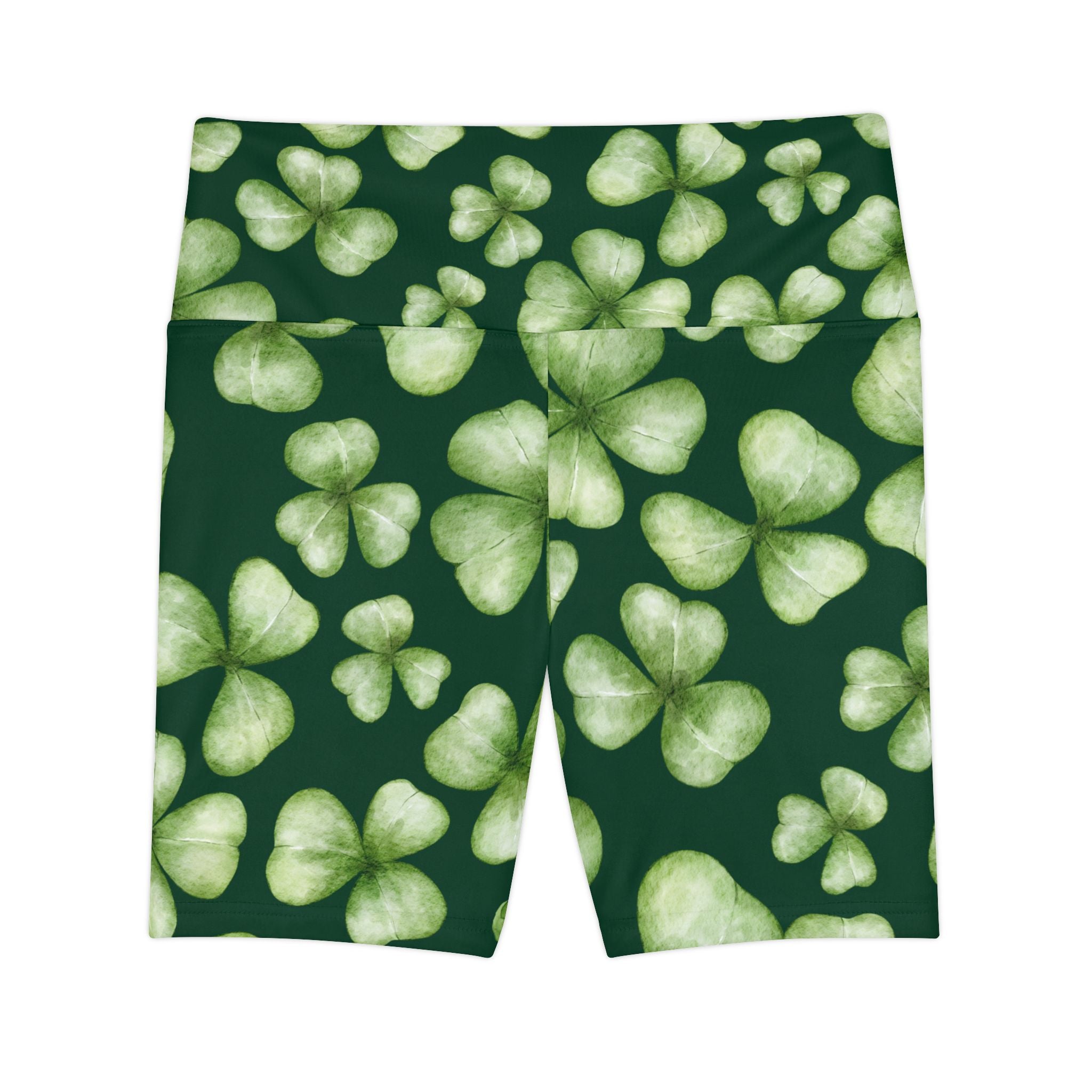 Shamrock Shorts Women's Workout Shorts with Shamrock Print for St. Patrick's Day Run