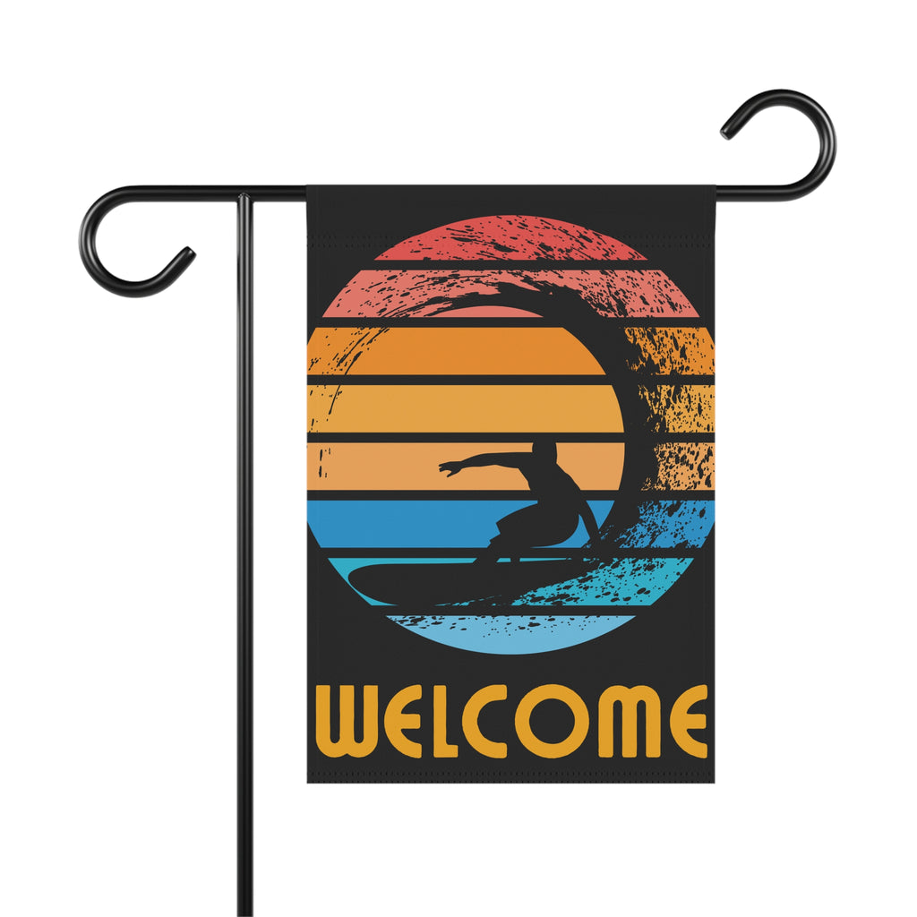 Surfing Welcome Garden Banner | Summer Welcome Flag 12 X 18 inches