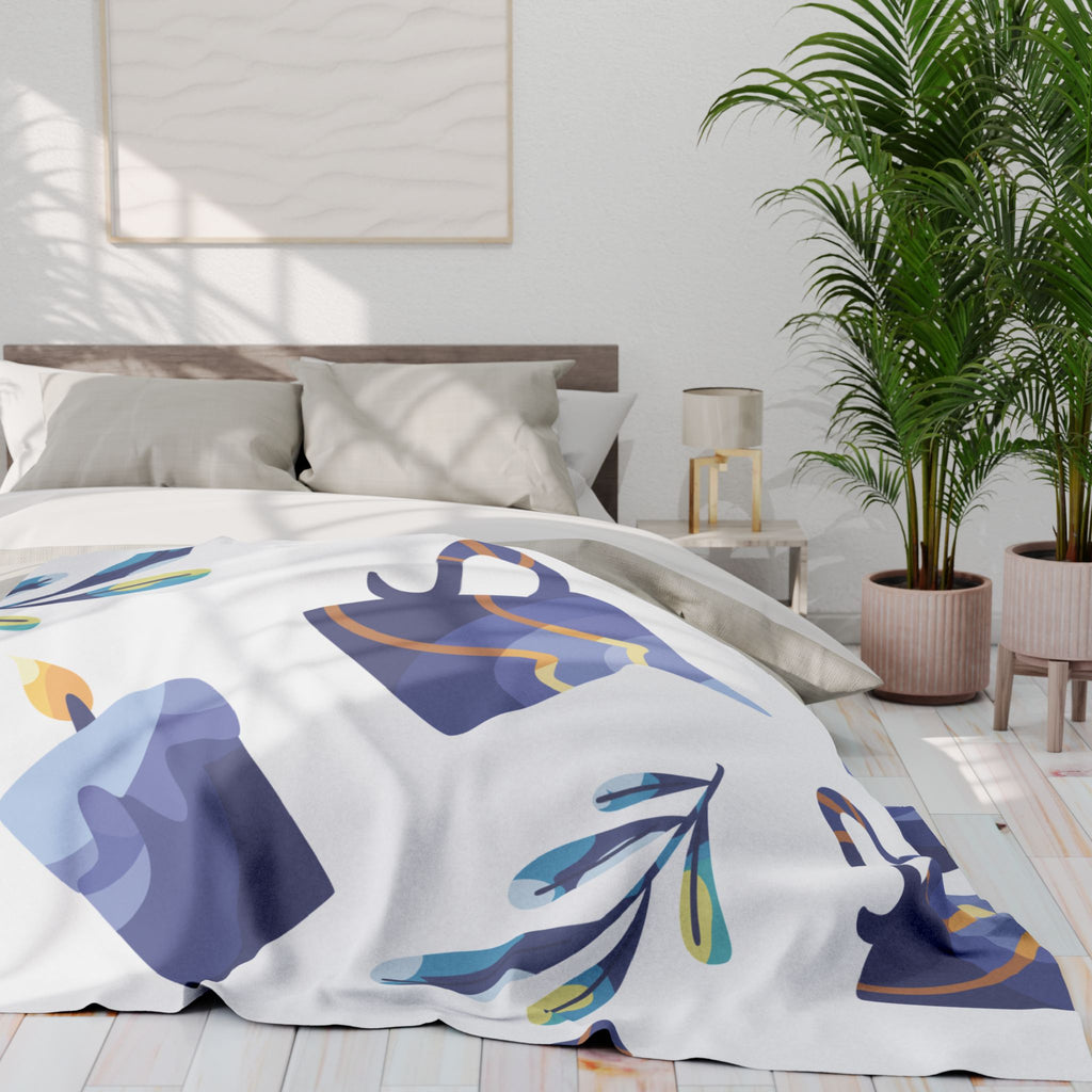 Hanukkah Fleece Blanket Chanukah Throw Blanket 60" x 80"