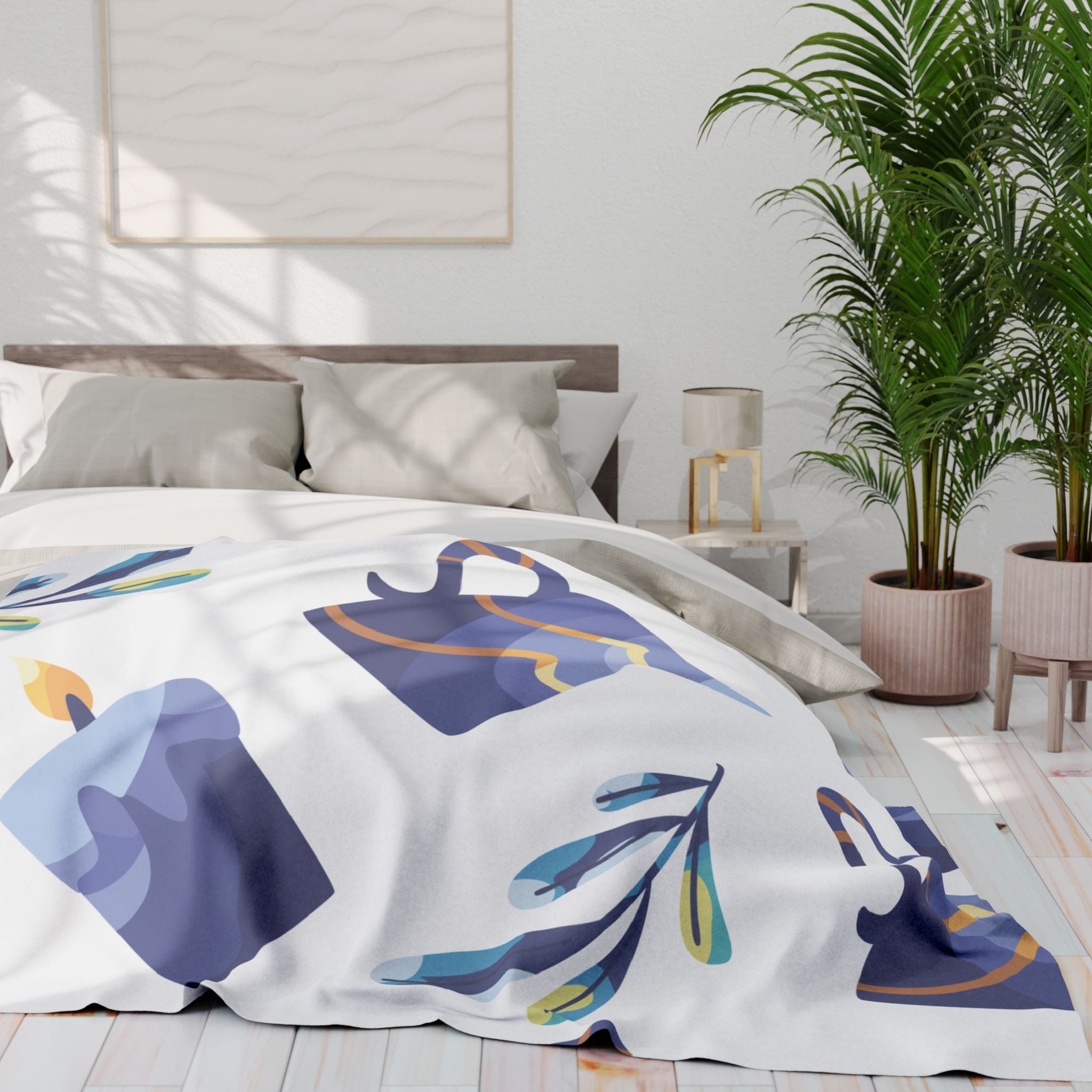 Hanukkah Fleece Blanket Chanukah Throw Blanket 60" x 80"