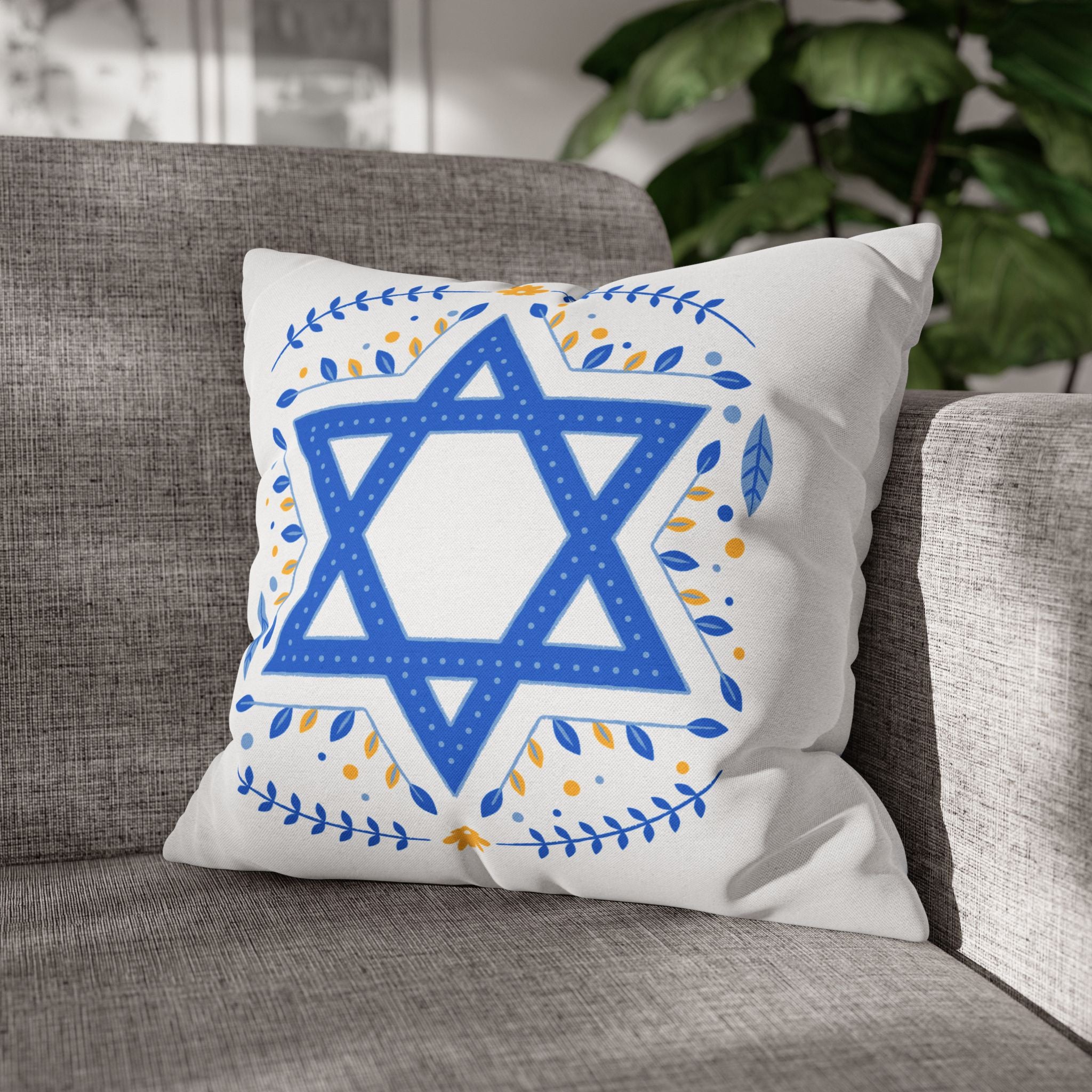Hanukkah Square Pillowcase Hanukkah Decor Pillow Covers 18 x 18