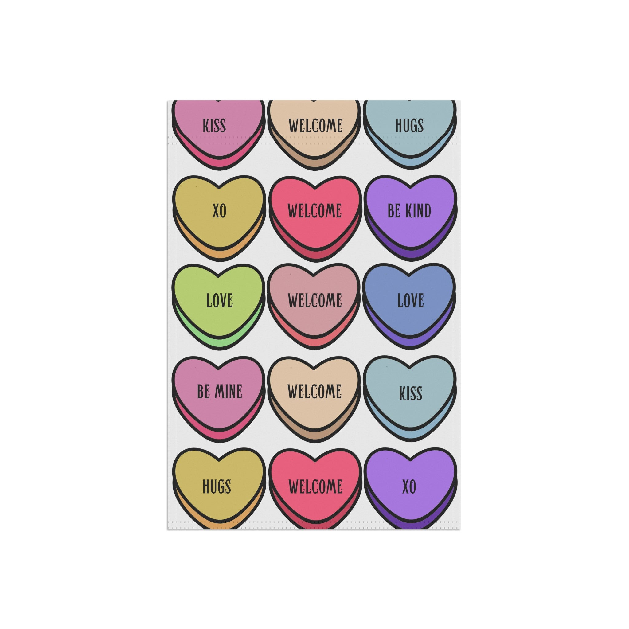 Valentine's Day Flag Valentines Day Garden Flag Candy Hearts Welcome Flag for Valentine's Day