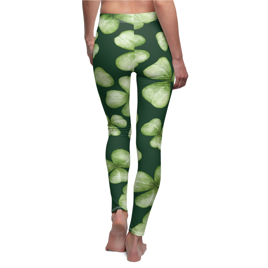 Women's Soft Style Casual Leggings with Shamrock Print St. Patrick's Day Leggings