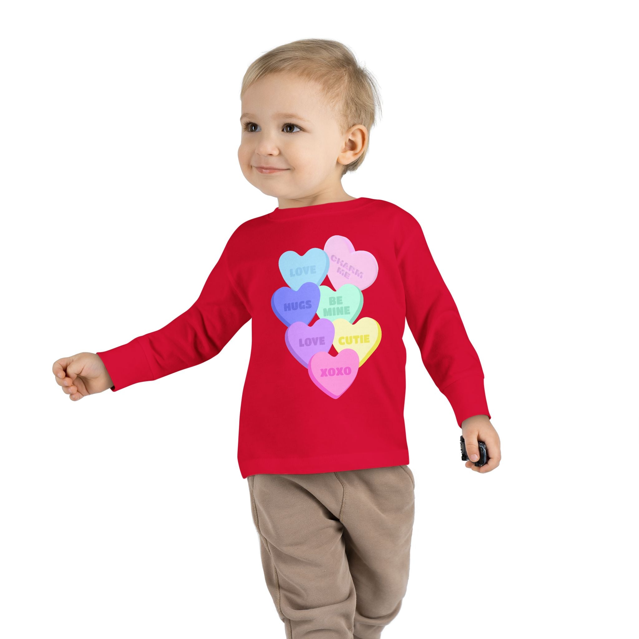 Toddler Candy Hearts Long Sleeve Tee Valentine's Toddler Tee Candy Hearts Valentine's Long sleeve Toddler Tee