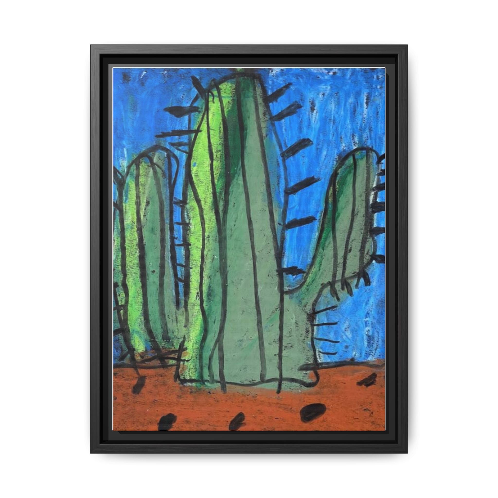Cactus Matte Canvas, Framed Art by Jackson Smith