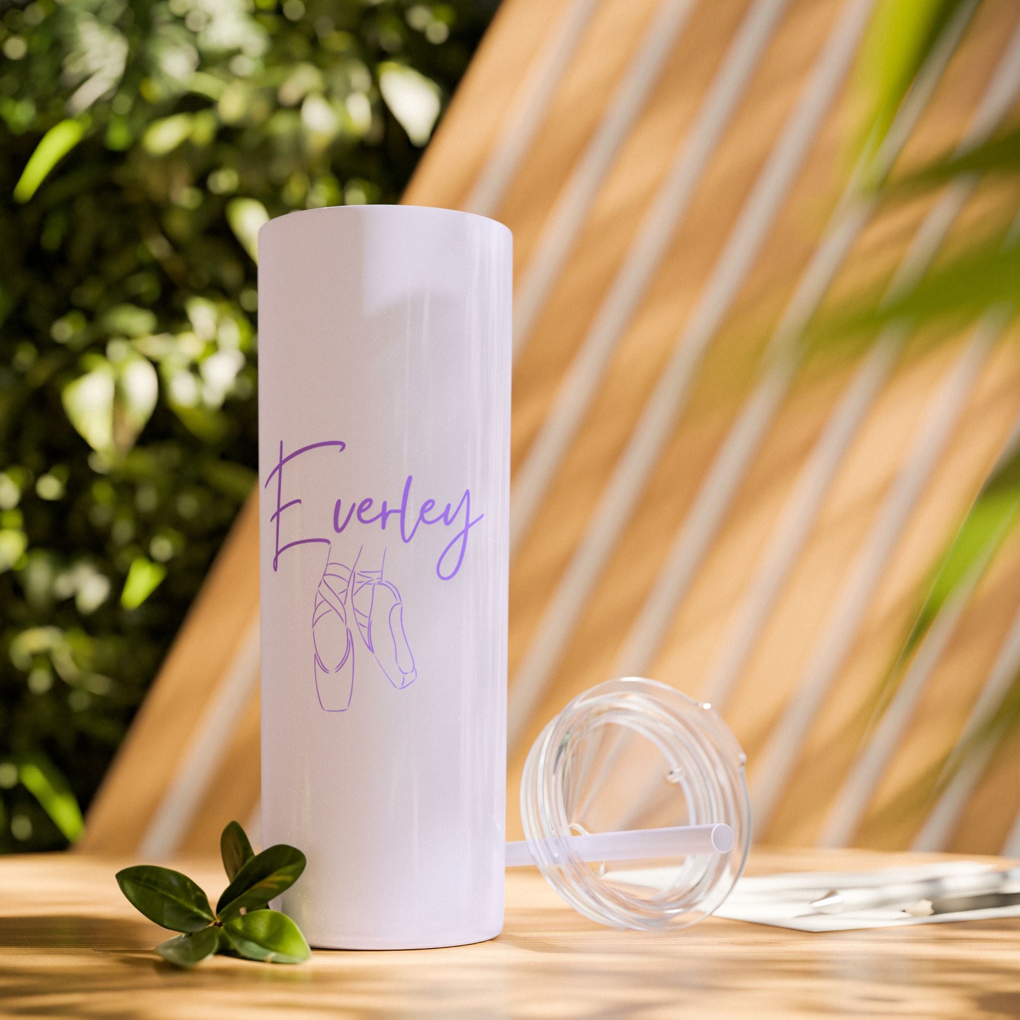 Custom Dance Skinny Tumbler with Straw, 20oz w/name