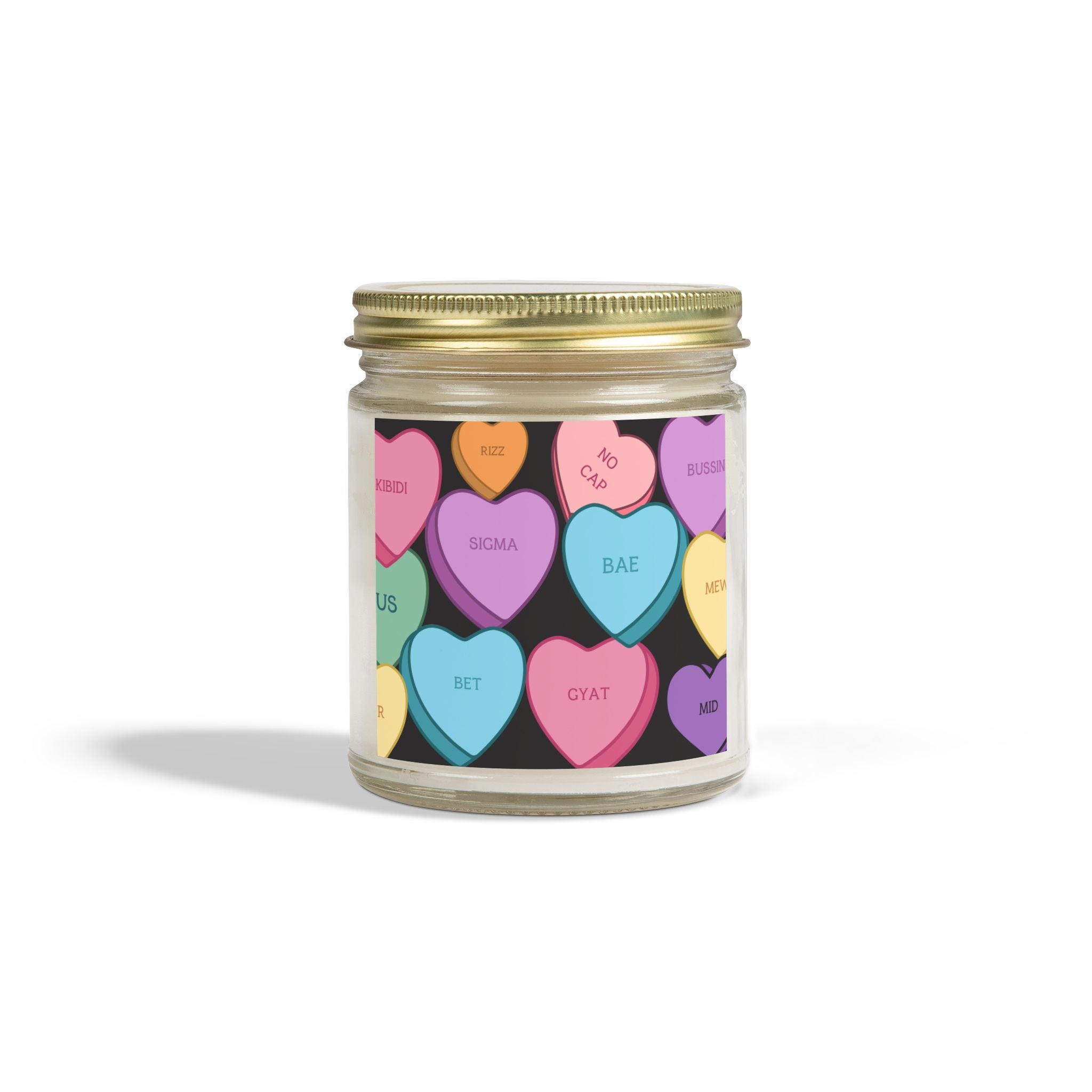 Candy Hearts Slang Candle, Coconut Apricot Wax ( 9oz)
