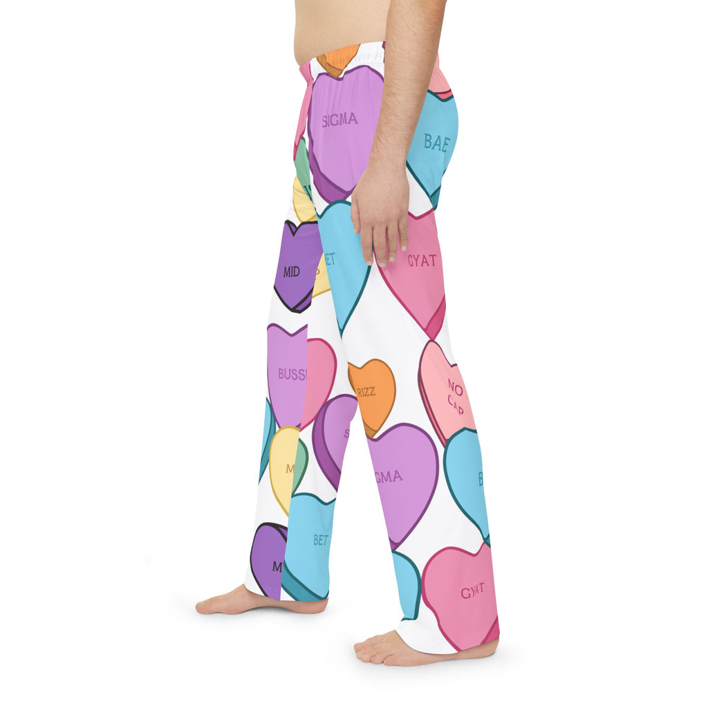 Adult Valentine's Lounge Pants Bussin' Skibidi Bae No Cap Sigma All-Over Print Pajama Pants