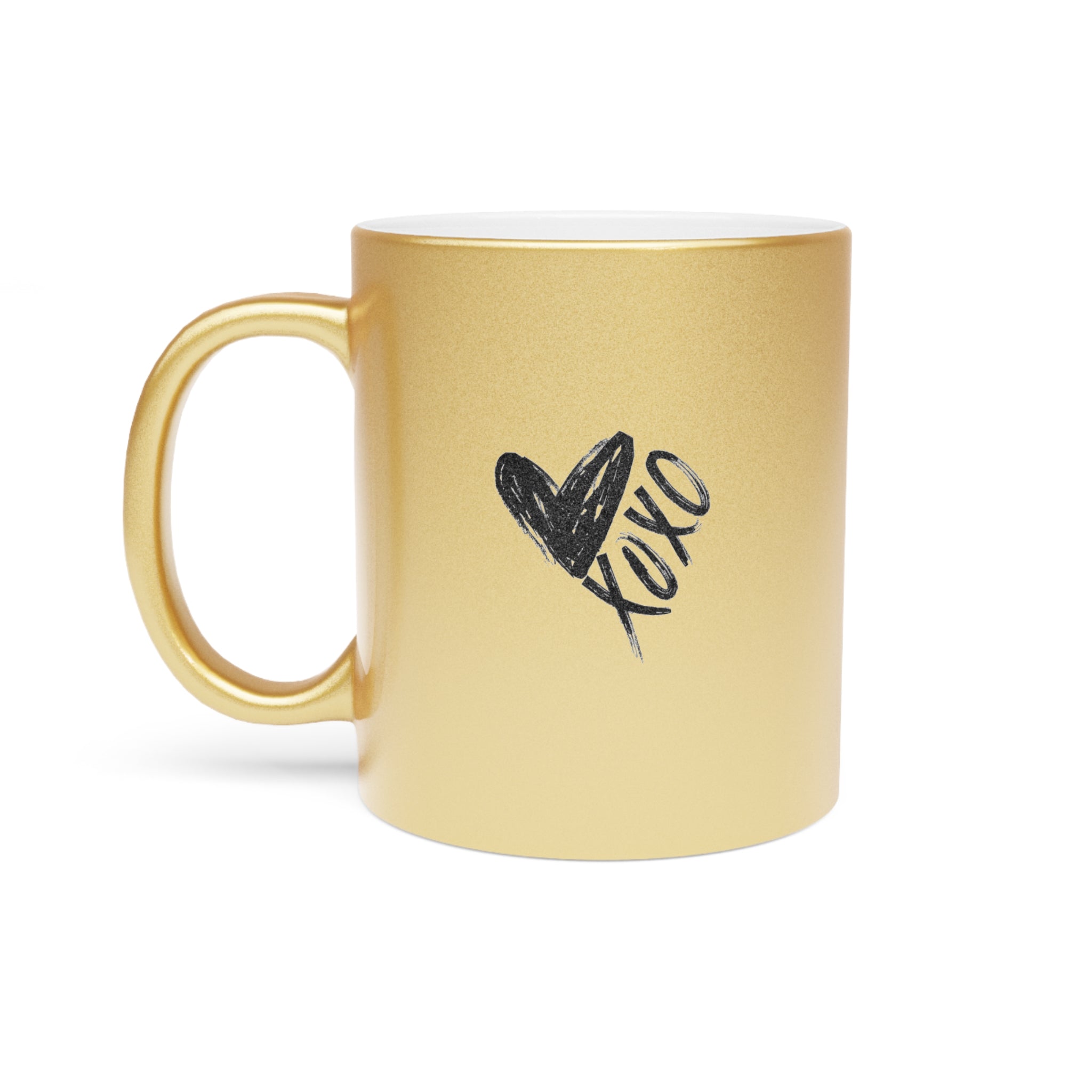 Metallic Mug (Silver") Personalized XO Valentines Mug for Valentine's Gift